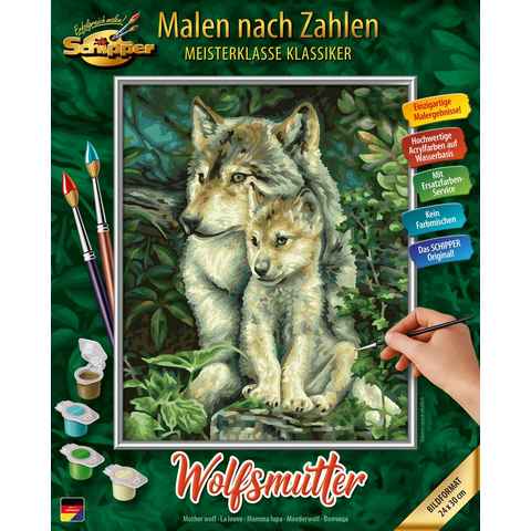 Schipper Malen nach Zahlen Meisterklasse Klassiker - Wolfsmutter, Made in Germany