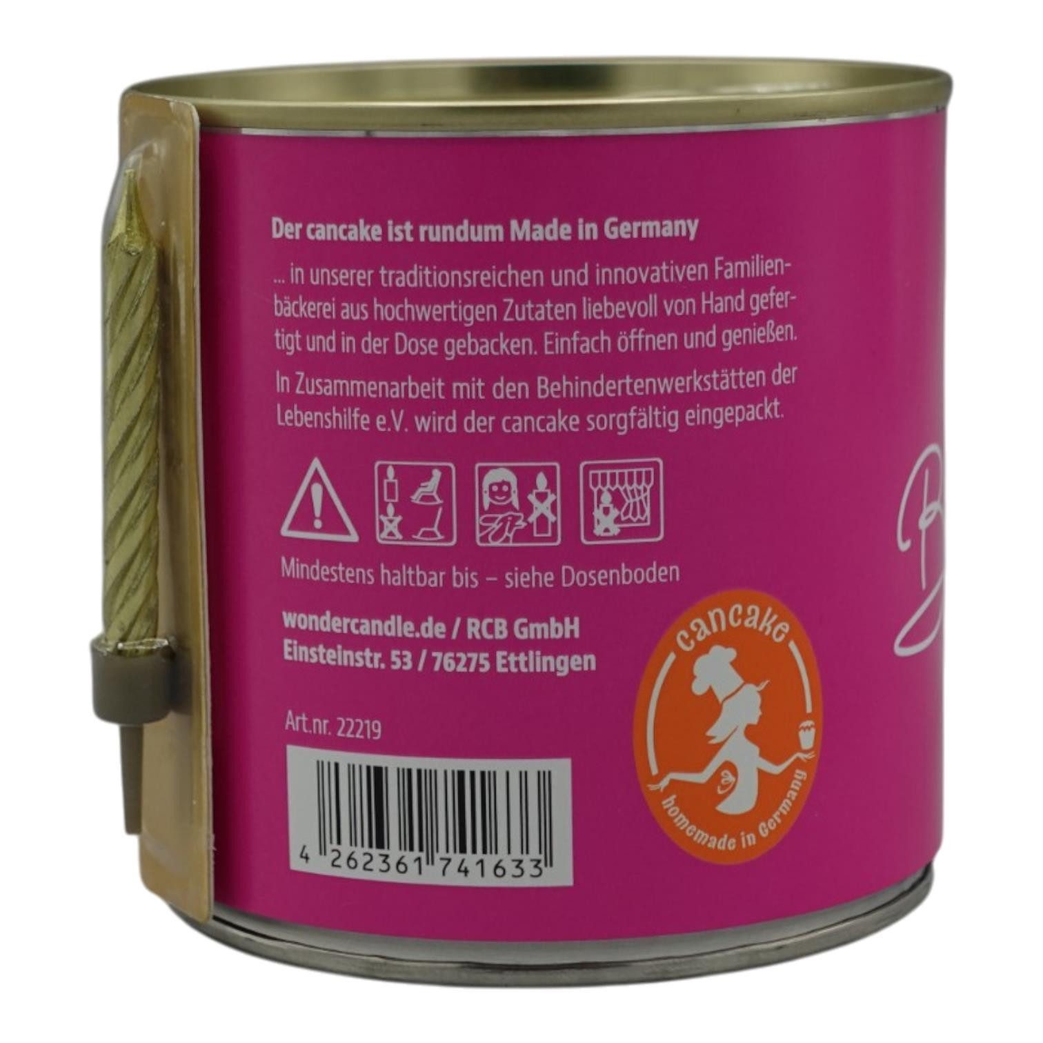 Wondercandle Geburtstagskerze Happy Birthday Zitronenkuchen in der Dose – Fruchtiger Geburtstagskuch (kein Set, kein Set)