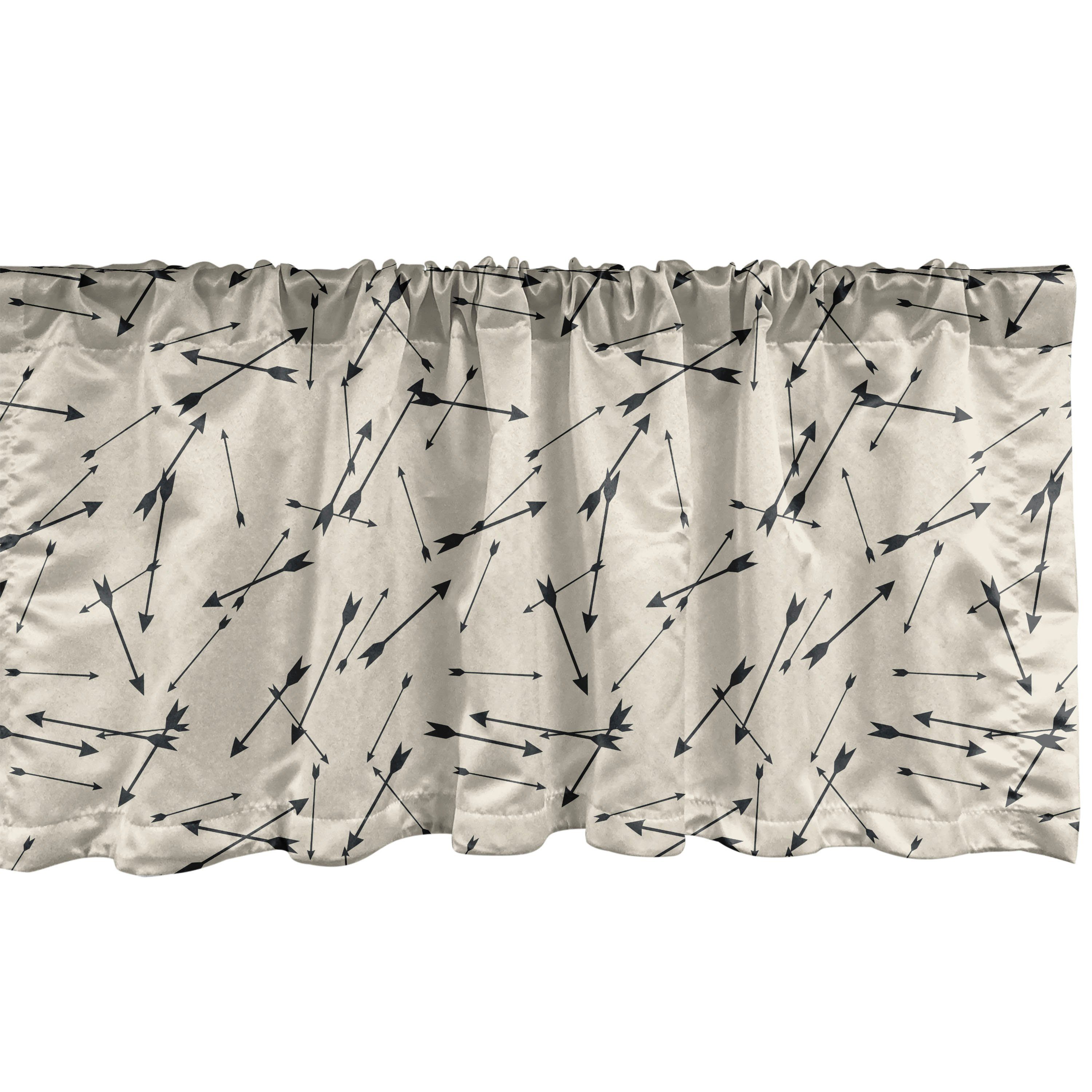 Scheibengardine Vorhang Volant für Küche Schlafzimmer Dekor mit Stangentasche, Abakuhaus, Microfaser, naturfarben Minimalistic Continuous Motiv