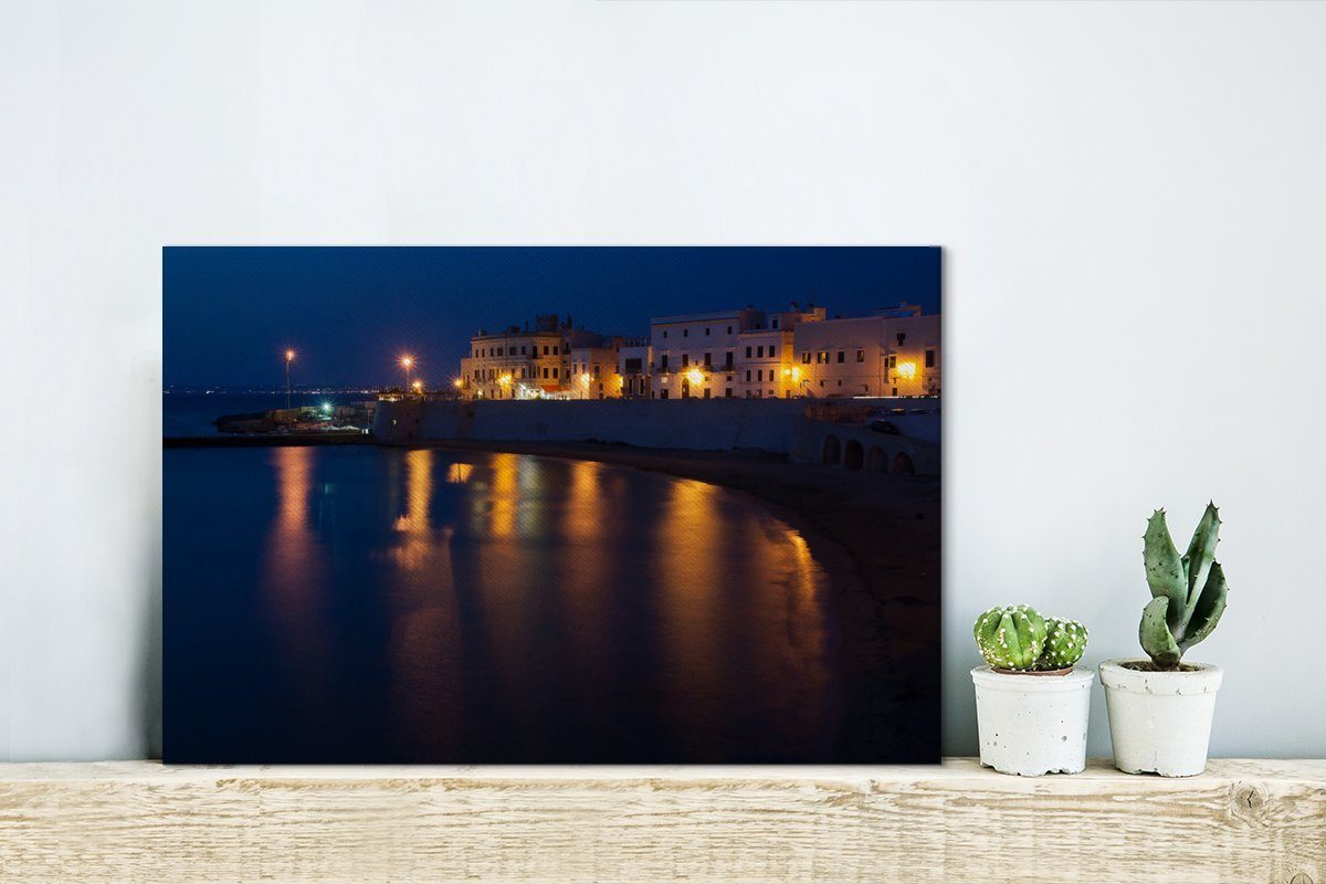 OneMillionCanvasses® Leinwandbild Gallipoli am Abend cm Wandbild 30x20 (1 beleuchtet, St), Leinwandbilder, Aufhängefertig, Wanddeko