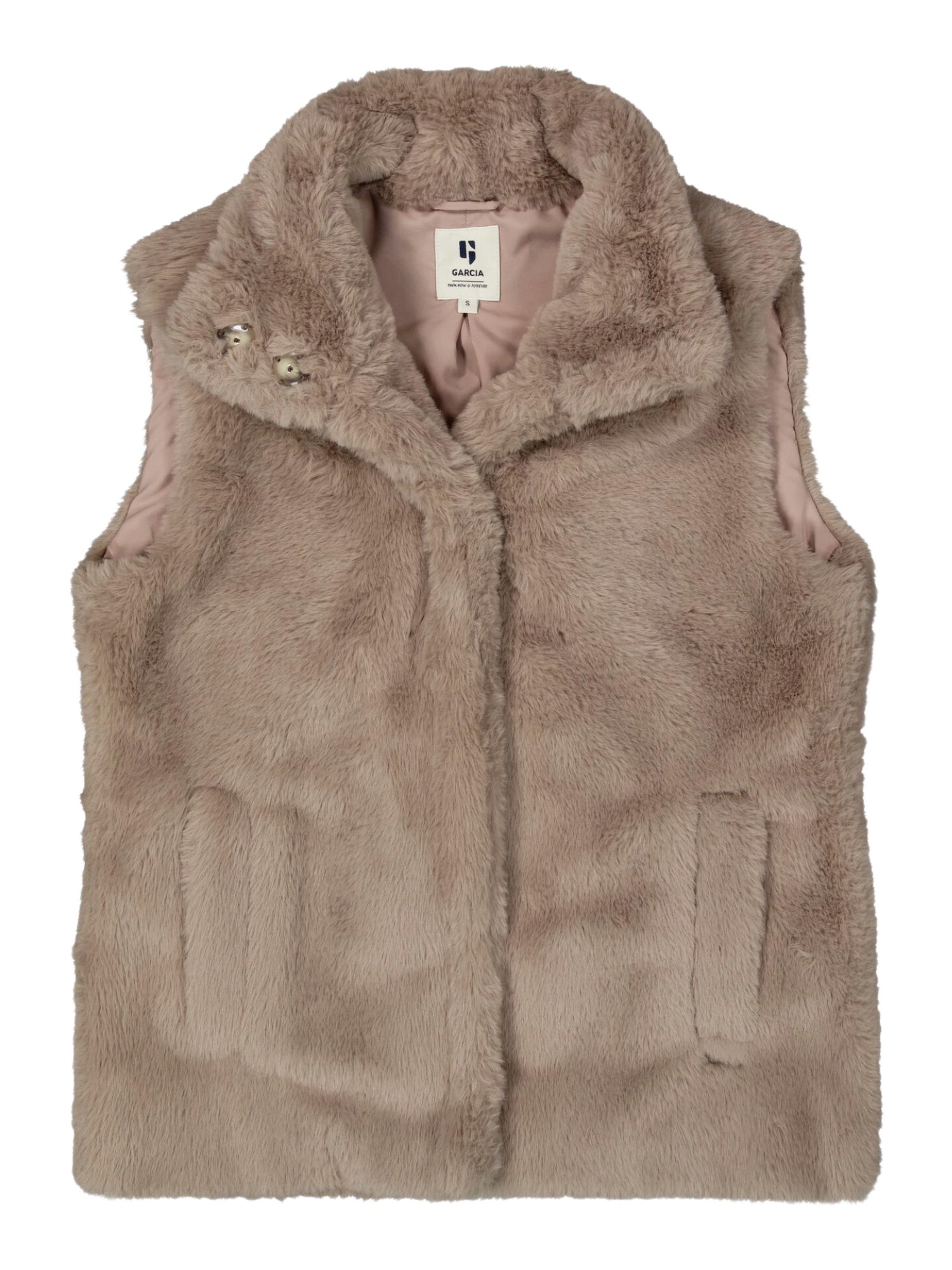 Garcia Kurzjacke natur,Casual,Polyester,Unifarben,Stehkragen,Ärmellos,Regular Fit