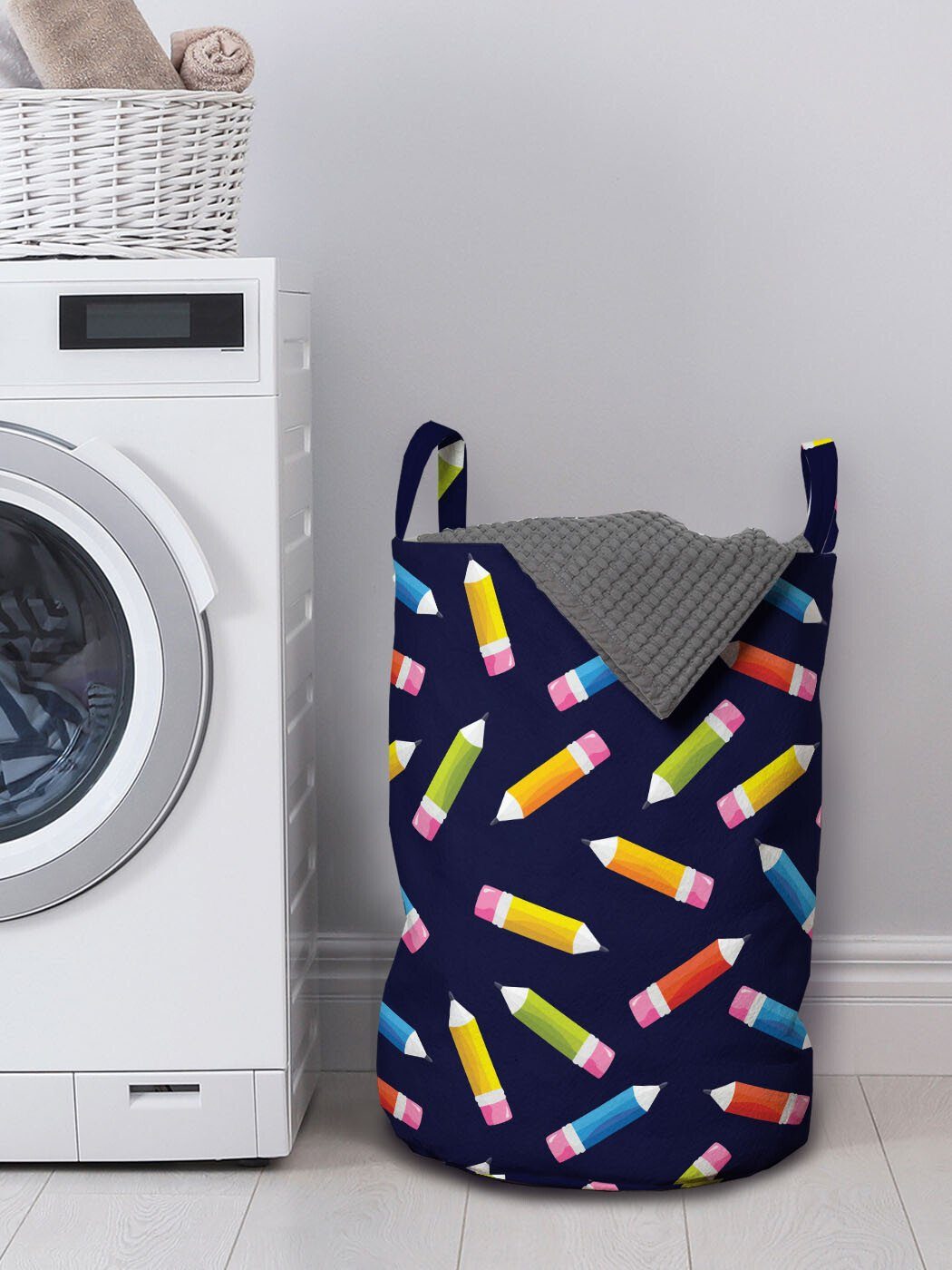 Abakuhaus Wäschesäckchen mit Kordelzugverschluss Wäschekorb für Waschsalons, Schule Bunt Griffen Kunst Farbstiften