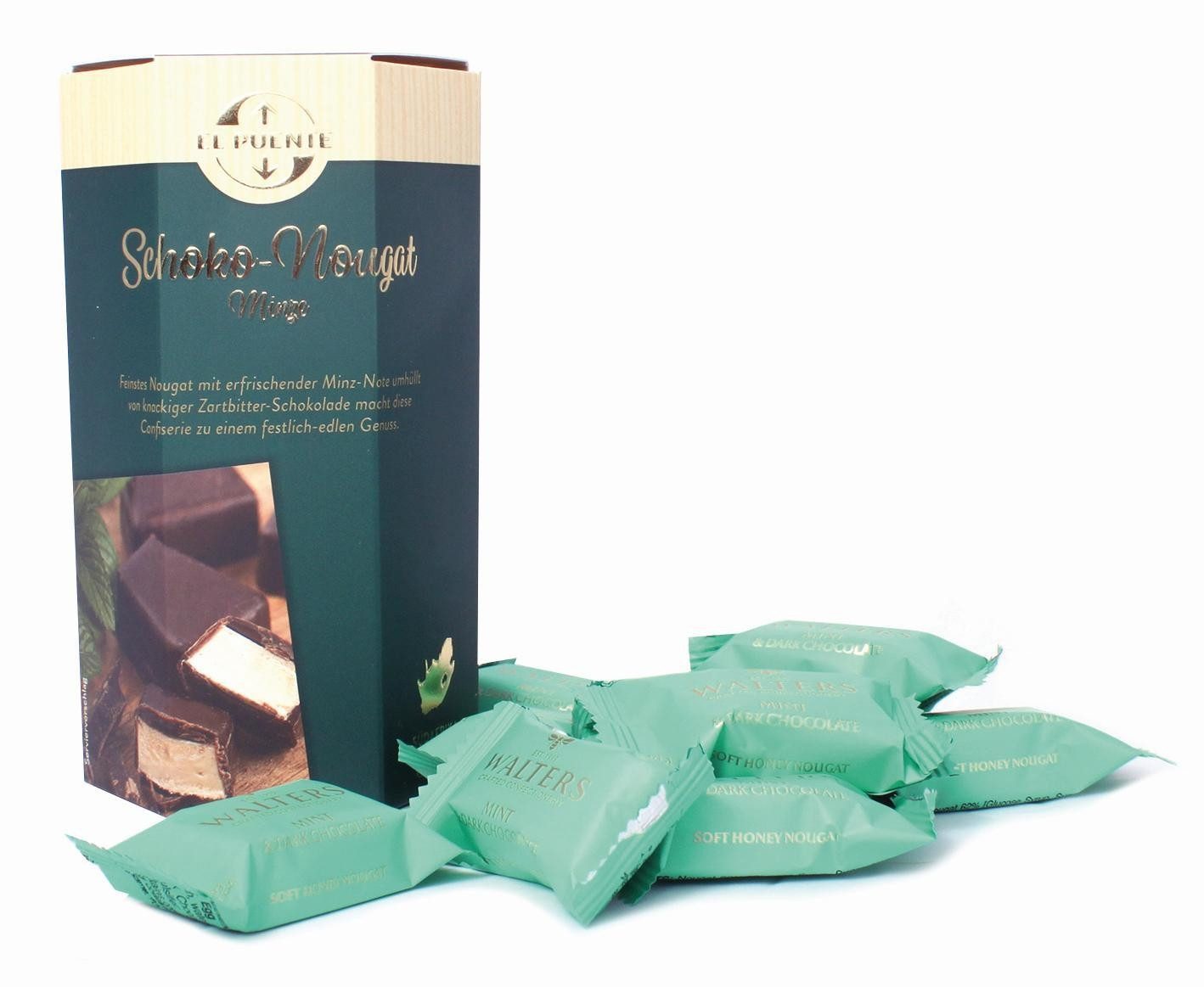 El Puente Knabberei Schoko-Nougat mit Minze, Fair Trade, Glutenfrei, Handmade