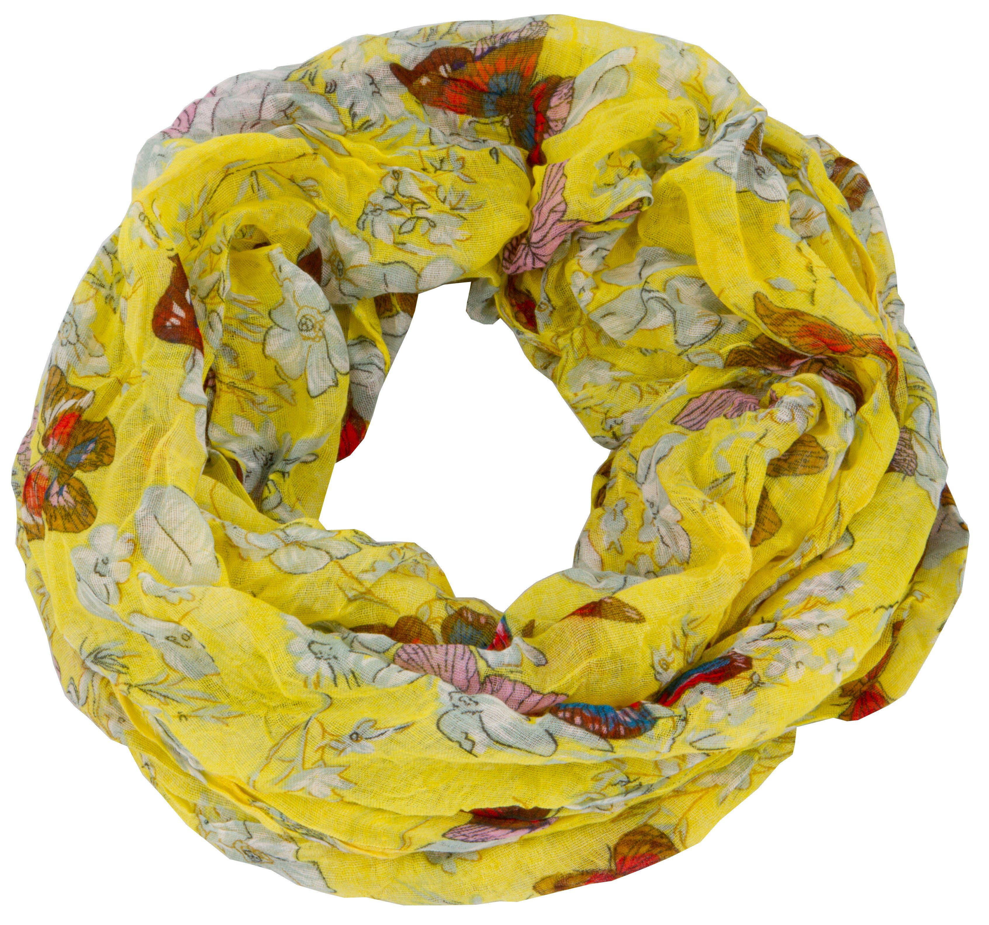 Modeschal 3999-Butterfly Loop Schal Schlauchschal mit Schmetterlinge