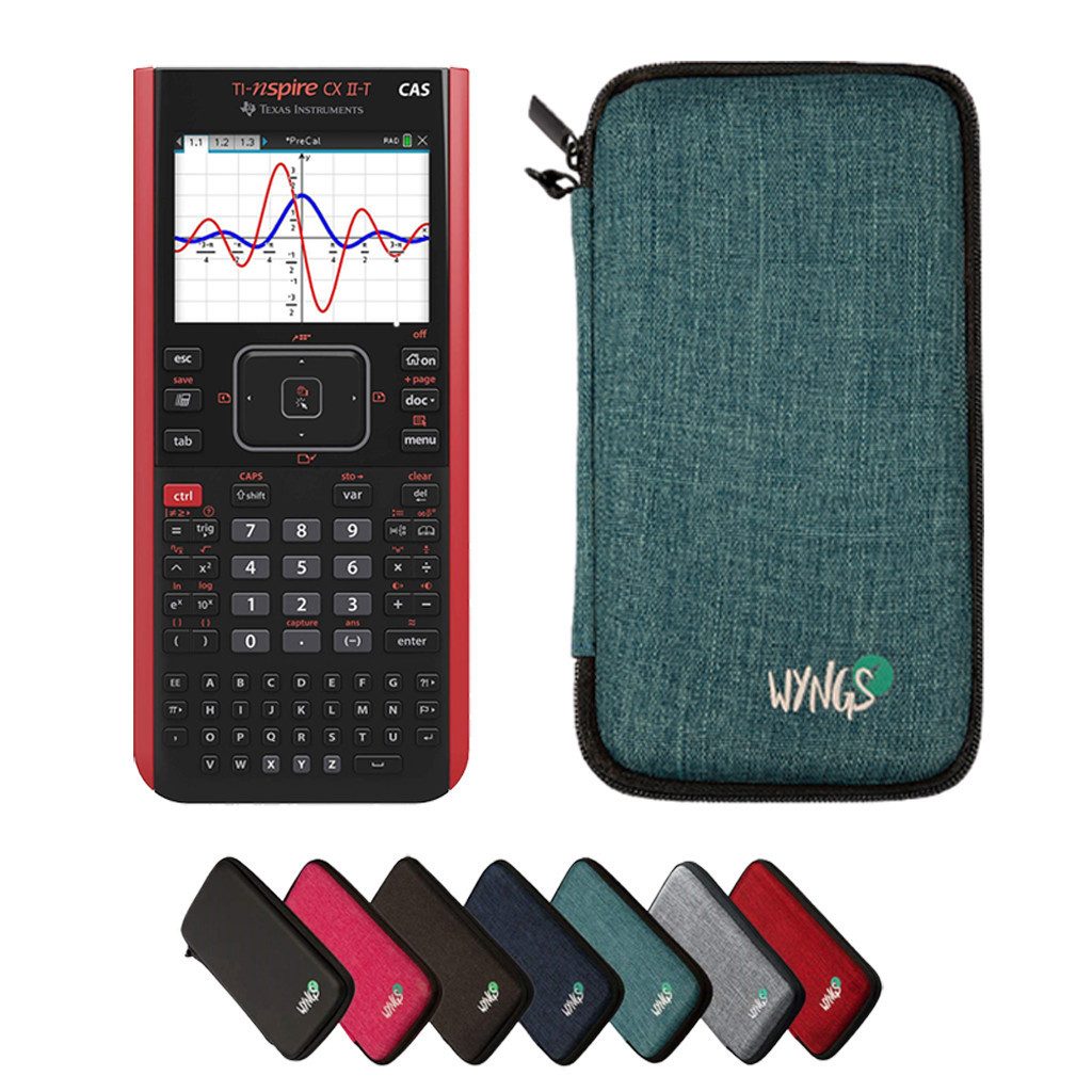 Texas Instruments Taschenrechner TI-Nspire CX II-T CAS inkl. WYNGS Schutztasche Türkis