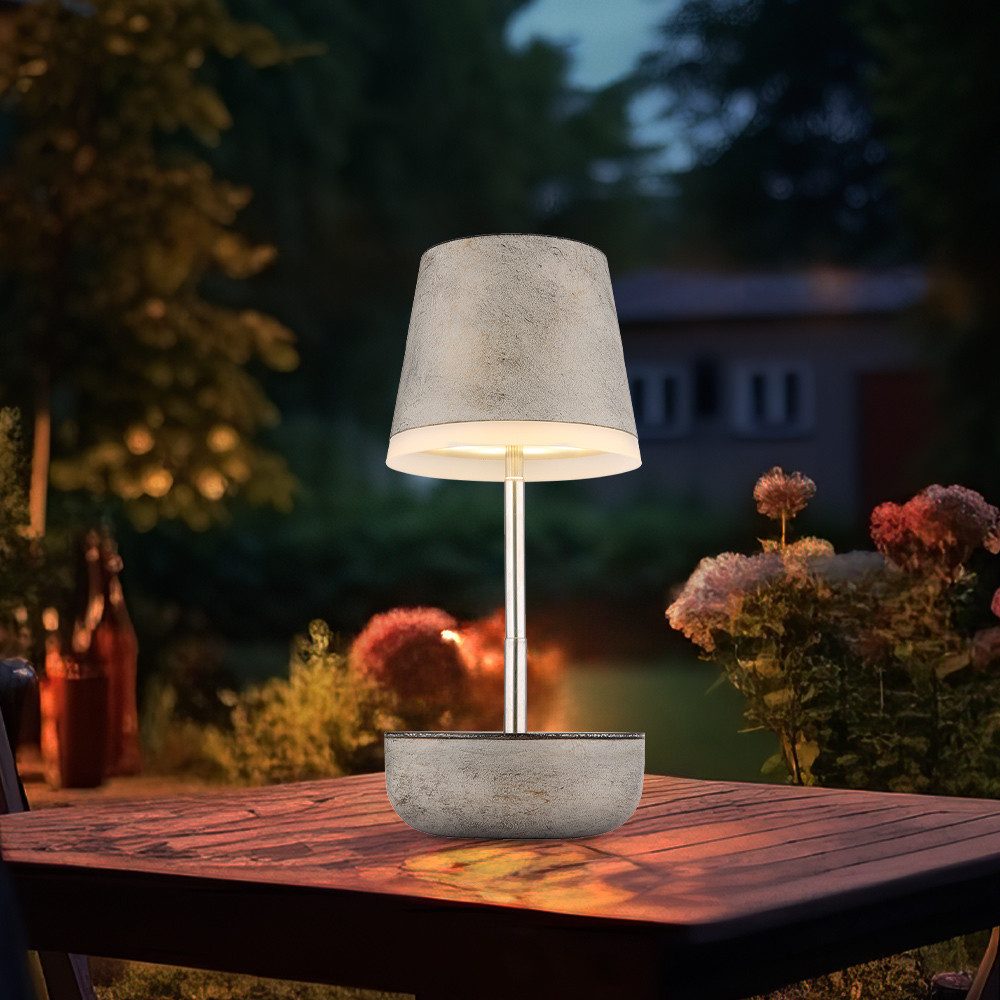 GLOBO LIGHTING LED Solarleuchte, LED-Leuchtmittel fest verbaut, Warmweiß, 2x Solarleuchte Tischleuchte LED Außenlampe Höhenverstellbar