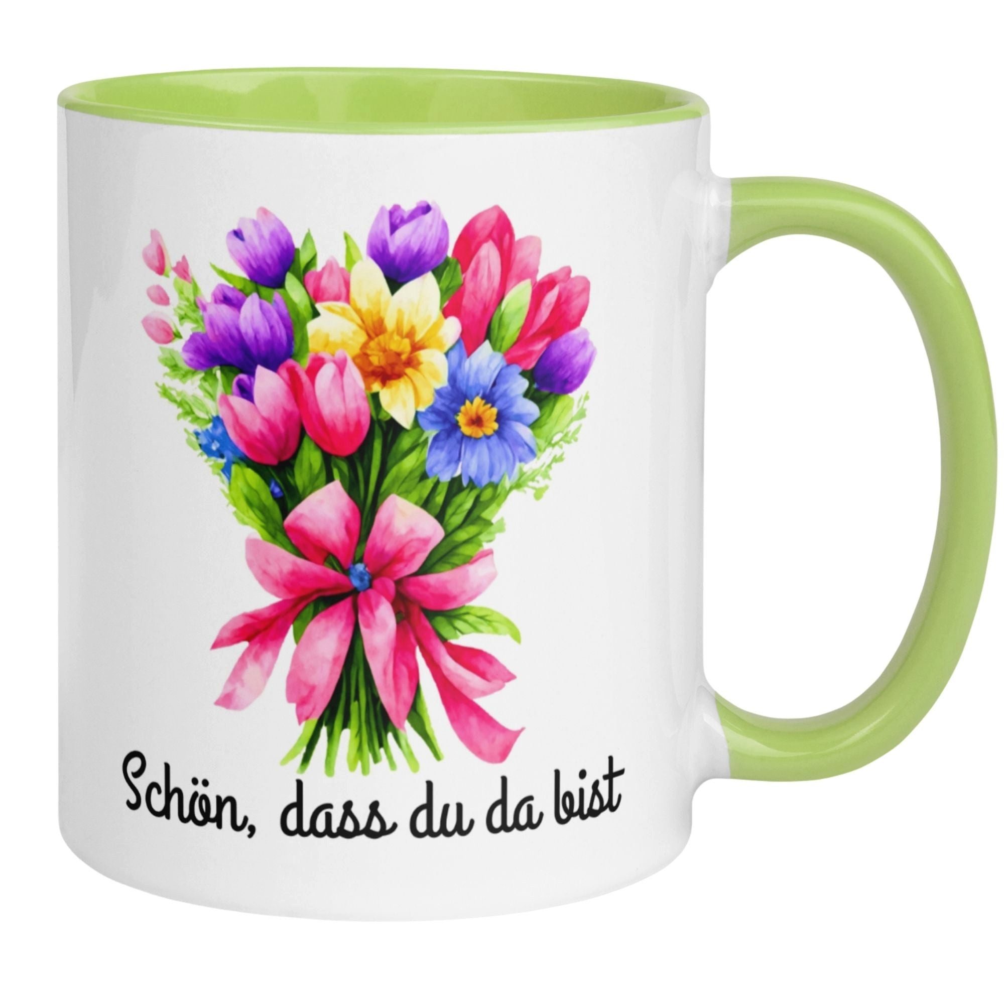 Momentals Tasse Danke – „Schön dass du da bist“ – Dankeschön Geschenke Kollegin, Gratis Versand · Links-&Rechtshänder · Spülmaschinenfest