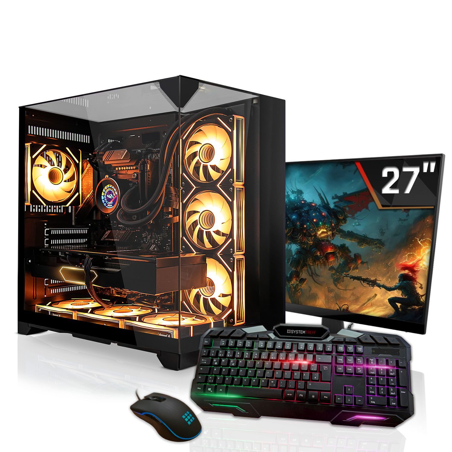 SYSTEMTREFF Gaming-PC-Komplettsystem (27", Intel Core i7 14700F, Nvidia GeForce RTX 5060, 32 GB RAM, 1000 GB SSD)