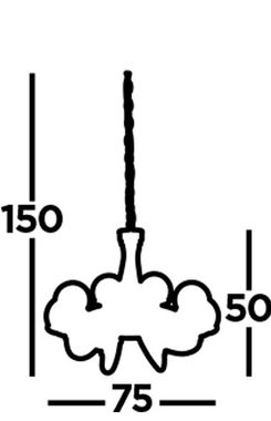 Licht-Erlebnisse Kronleuchter XATIVA, ohne Leuchtmittel, in Messing Antik Weiß 8-flammig E14 Glas Metall Jugendstil Wohnzimmer