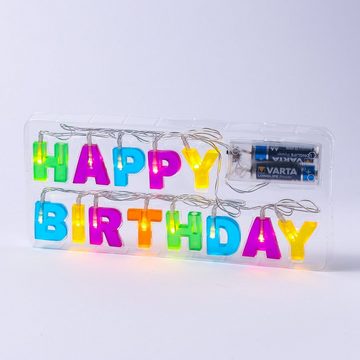 MARELIDA LED-Lichterkette LED Lichterkette HAPPY BIRTHDAY Geburtstagskette bunt leuchtend, 13-flammig
