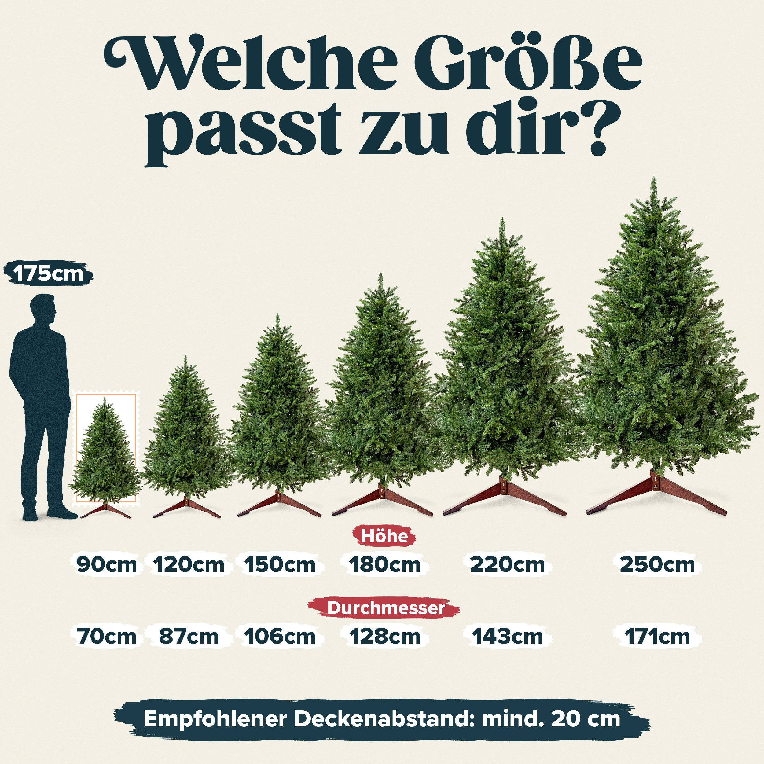PURE LIVING INTERIOR DESIGN Künstlicher Weihnachtsbaum Nordmanntanne, PE-Spritzguss, erhältlich in 90-180 cm, Nordmanntanne, Elegant, Stilvolle Dekoration für f – Bild 4 von 5