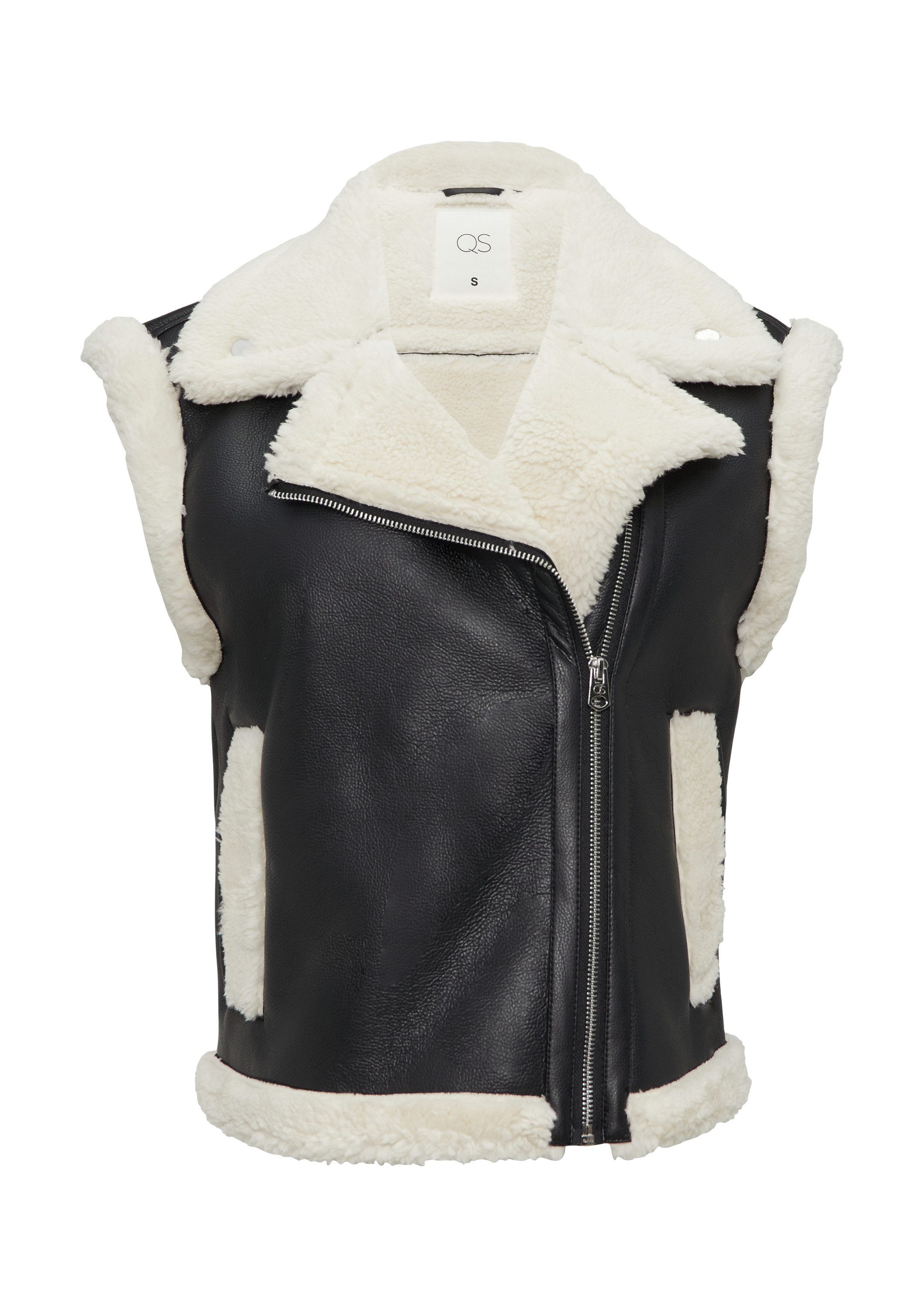 QS Outdoorjacke Outdoor-Weste Weste in Lammfell-Optik günstig online kaufen