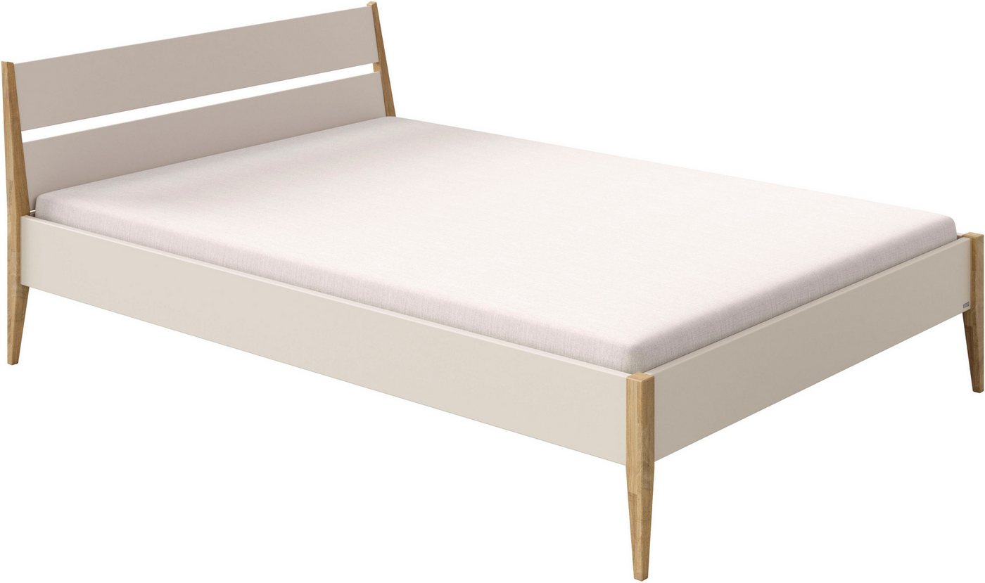 PAIDI Kinderbett STIENE in verschiedenen Größen und Farben (90/120/140x200cm - Beige, Grau, Eiche massiv), Jugendbett mit Massivholz, pflegeleicht, langlebig, Jugendliege