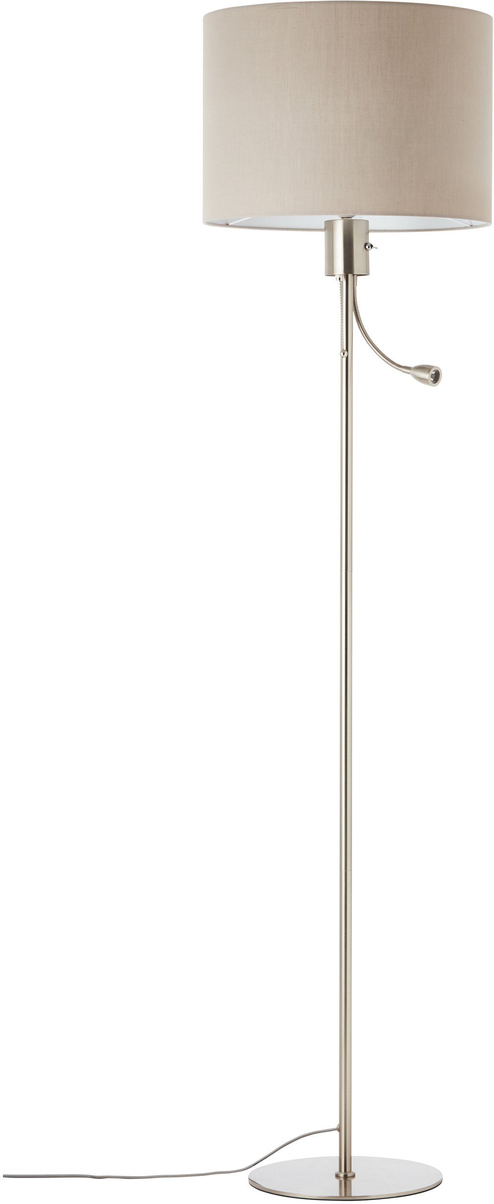Lüttenhütt LED Stehlampe »Lüchte«, Stehleuchte mit Stoffschirm greige Ø 42 cm und flexiblem Lesearm, Leselicht und Hauptlicht getrennt schaltbar, Höhe 169 cm-Otto