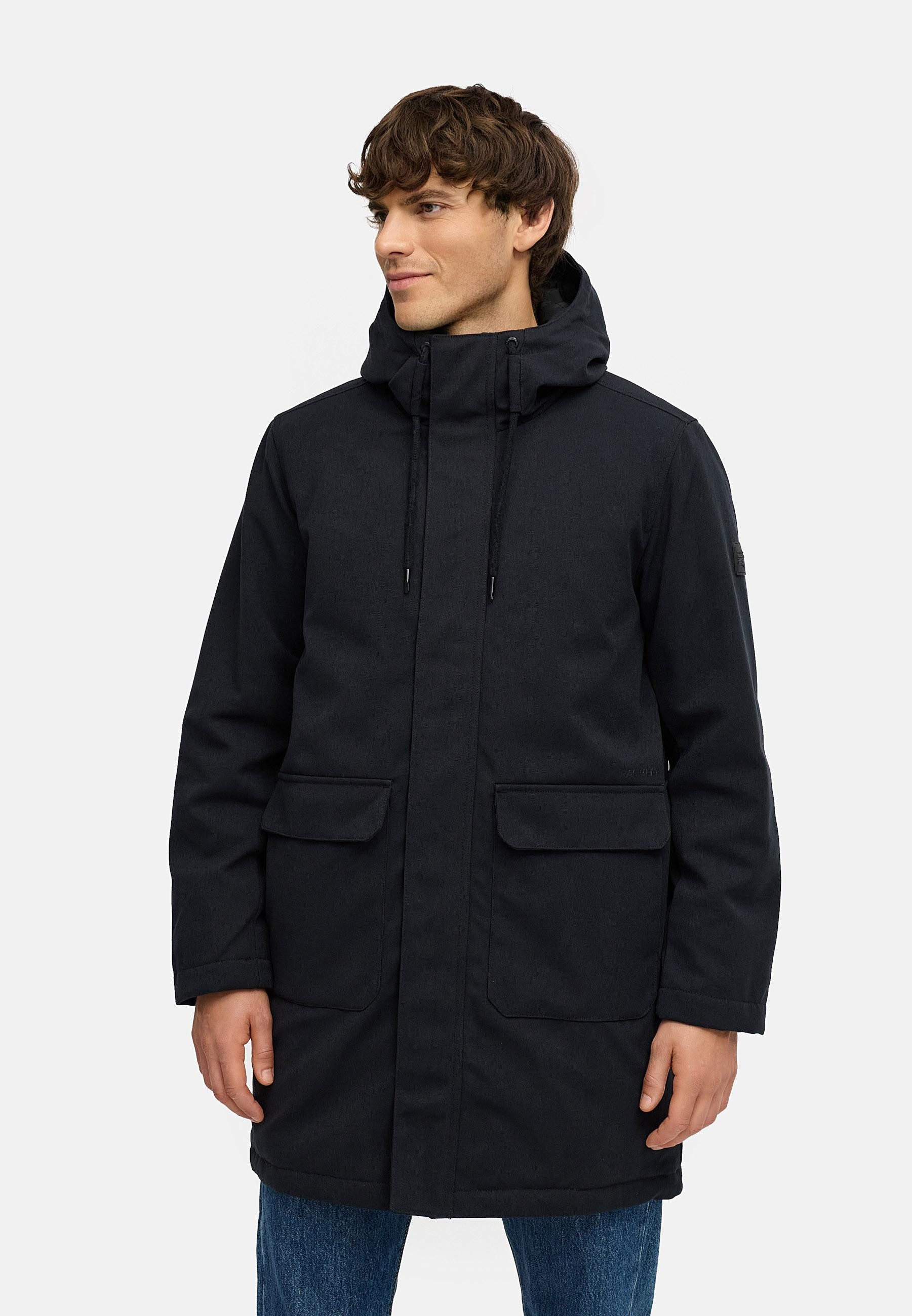 Ragwear Wintermantel Mr Them Long lange wasserdichte Herren Winterjacke mit Kapuze