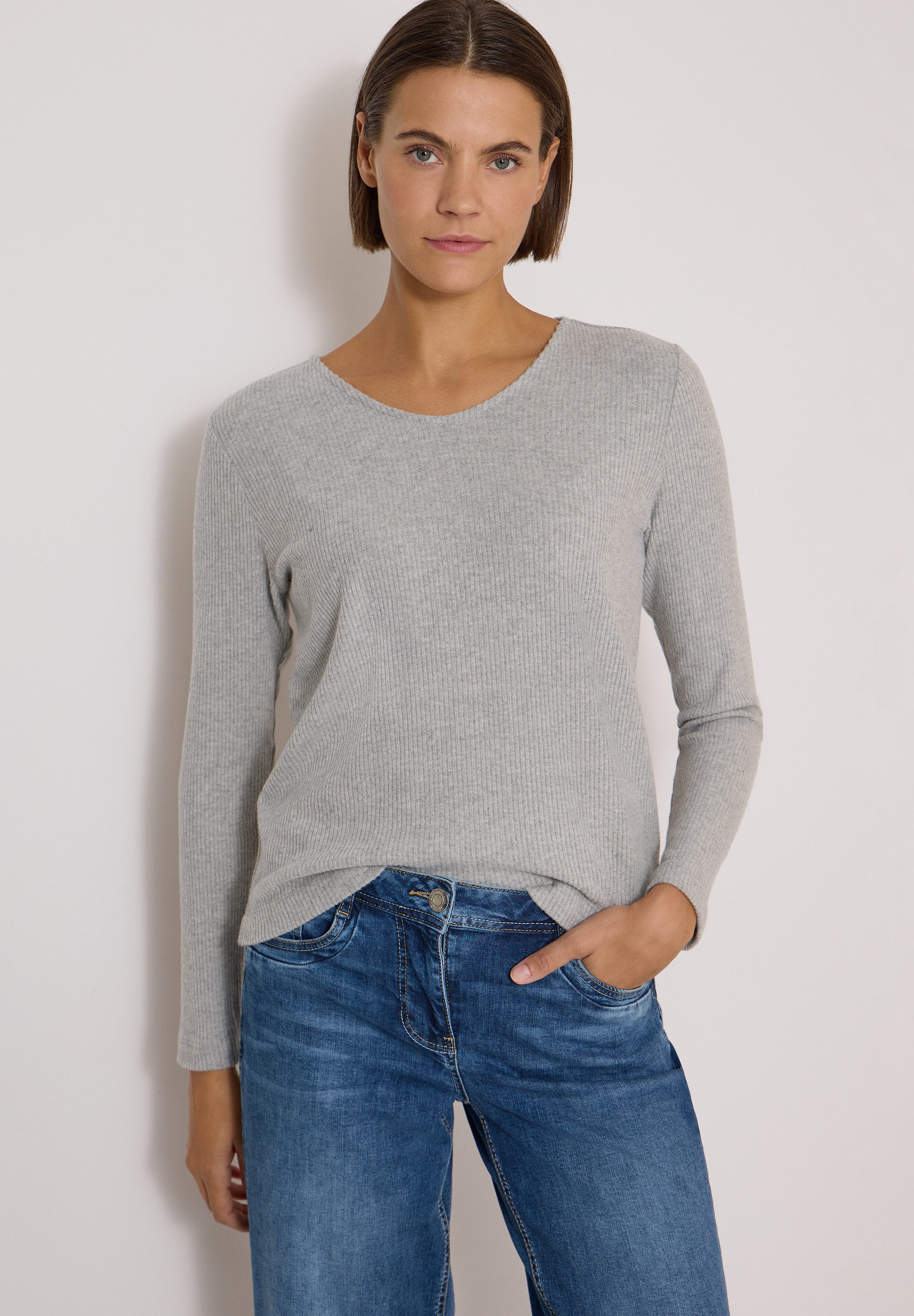 CECIL Langarmshirt in Unifarbe