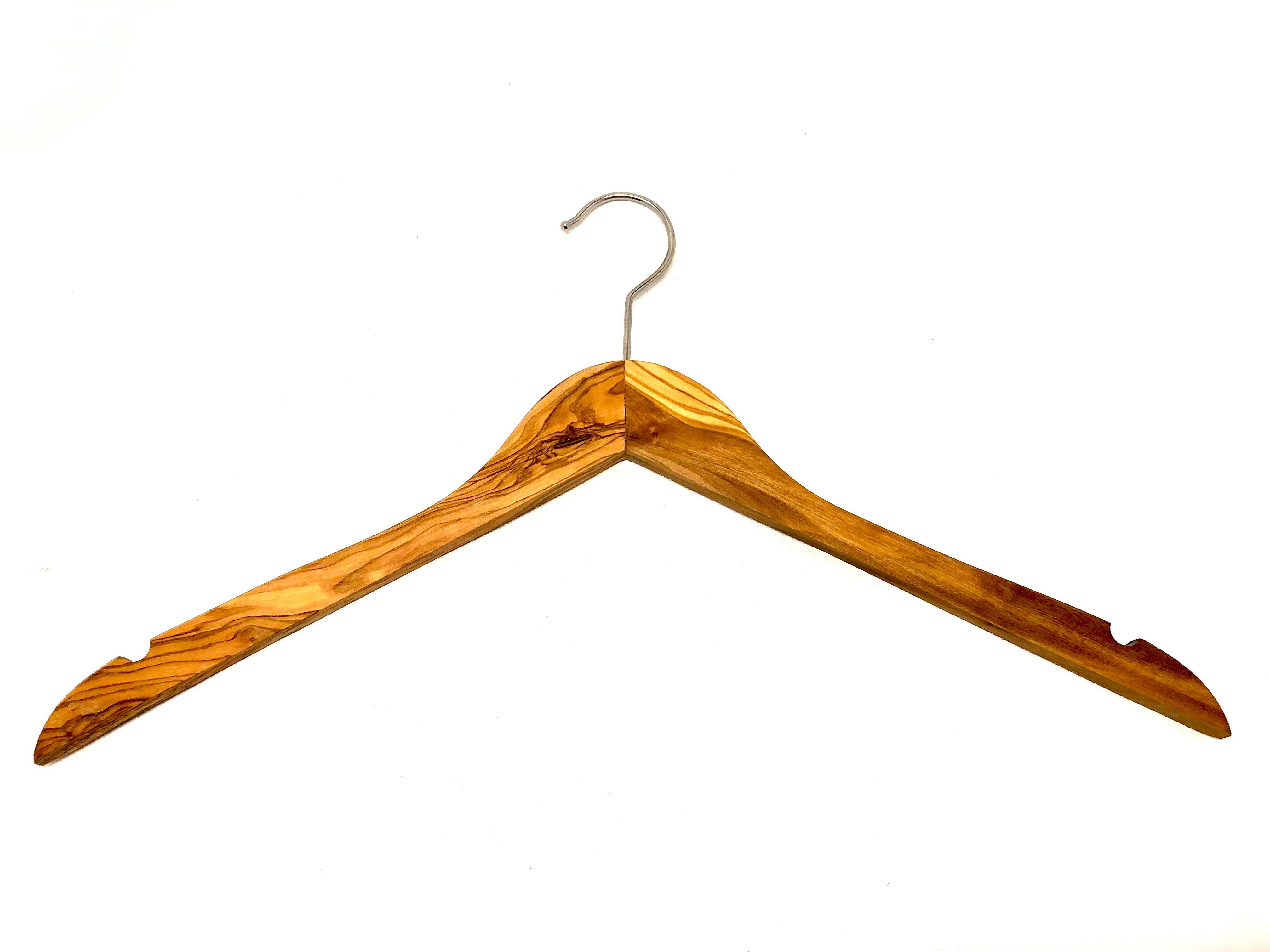 (1-tlg), Olivenholz, Kleiderbügel Kleiderbügel stabiler als Garderobe Olivenholz-erleben OLLI Kunststoff