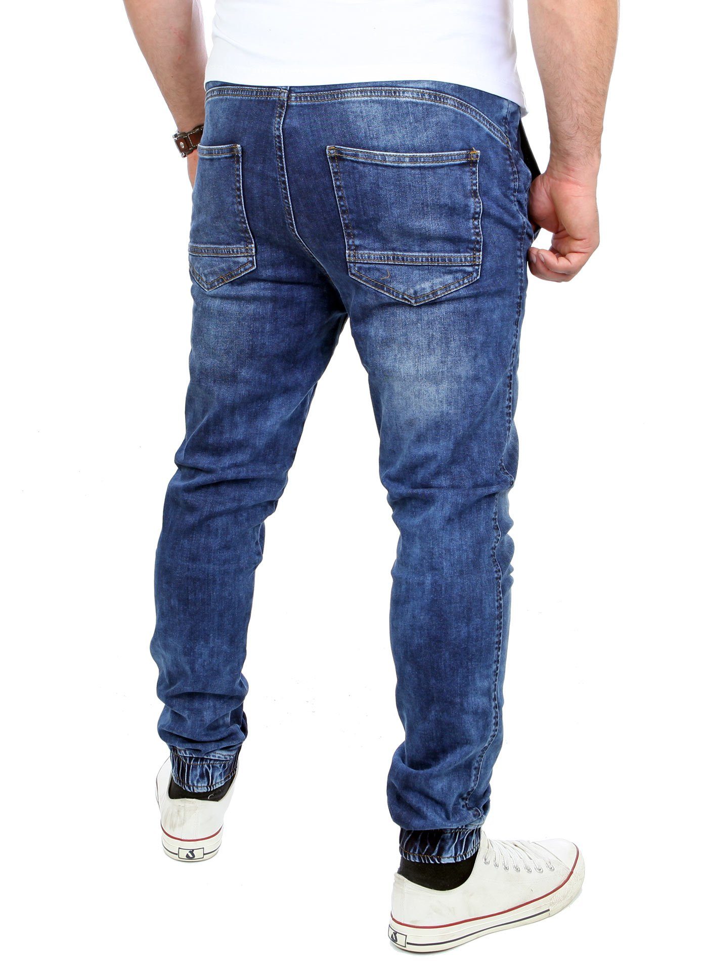 RS-2071 Jeans-Herren Fit Jogging-Hose Casual blau Jogging-Denim Reslad Stretch-Jeans Slim Style Fit Reslad Stretch Slim