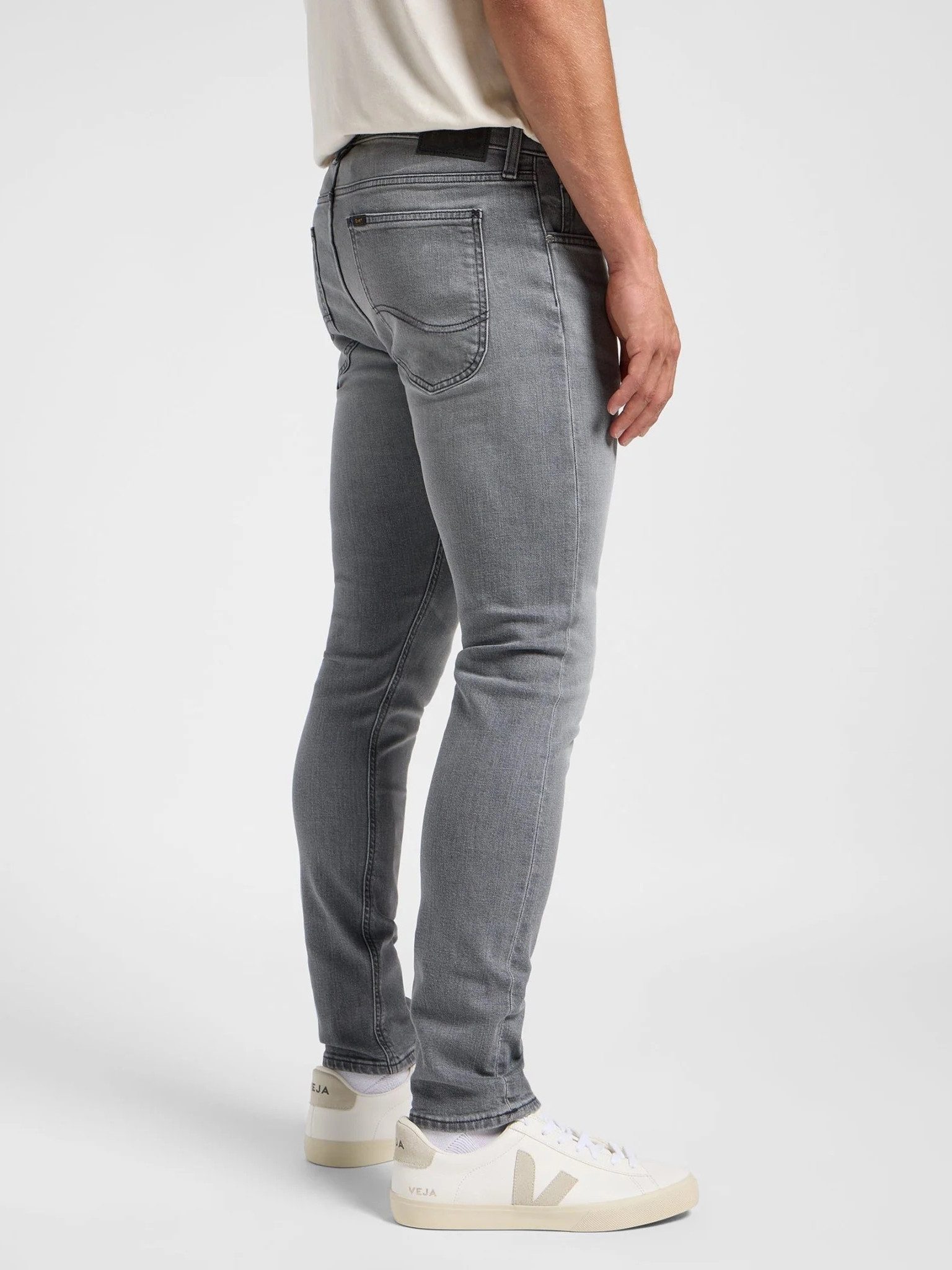 Lee® Slim-fit-Jeans Röhrenjeans - LUKE NEW GREY mittlere Leibhöhe, Leichtgewicht Denim