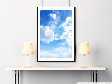 Sinus Art Poster 90x60cm Poster Himmel mit kleinen Wolken und Sonnenschein