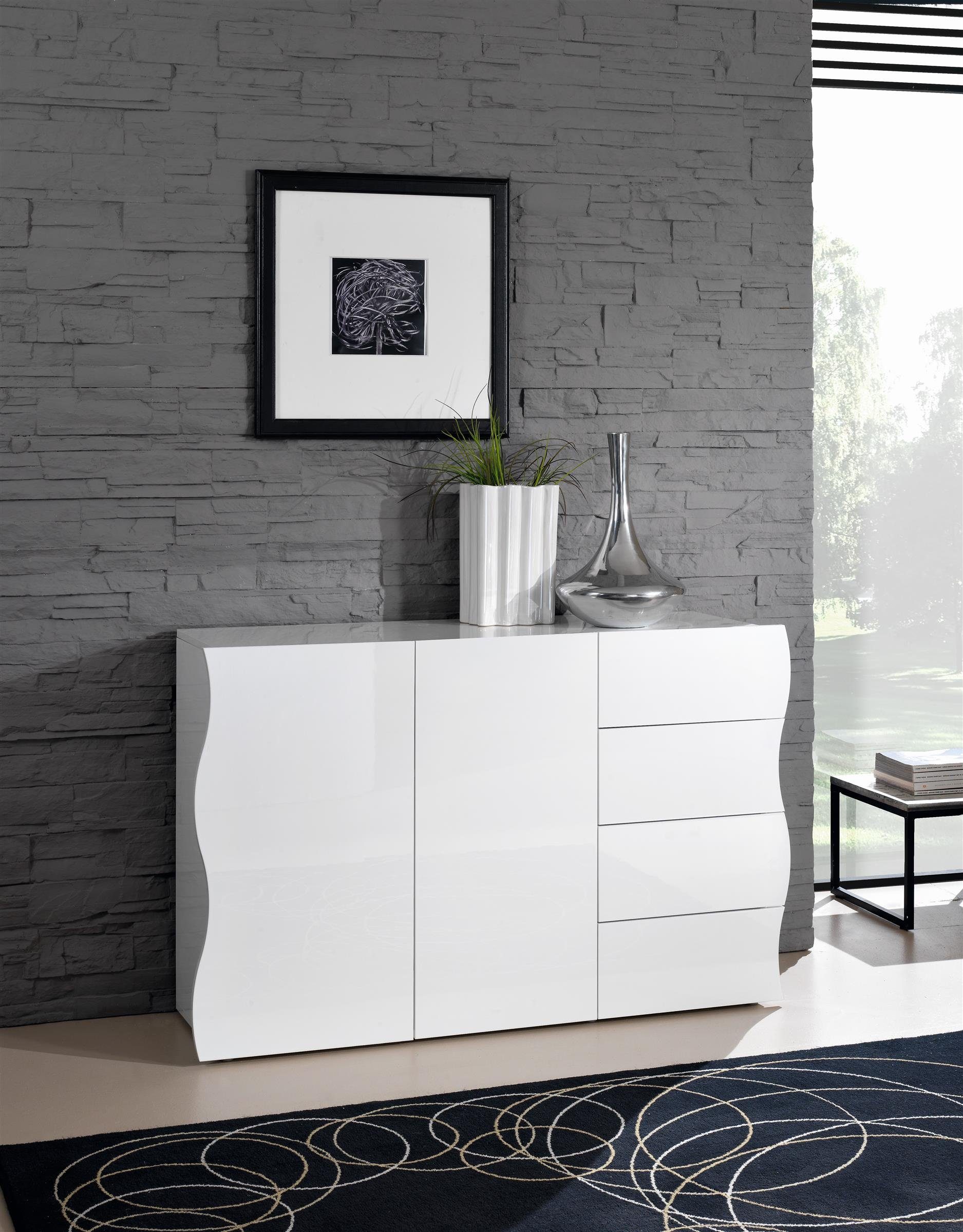 möbelando Sideboard Onda, 130 x 81,2 x 40 cm (B/H/T) günstig online kaufen