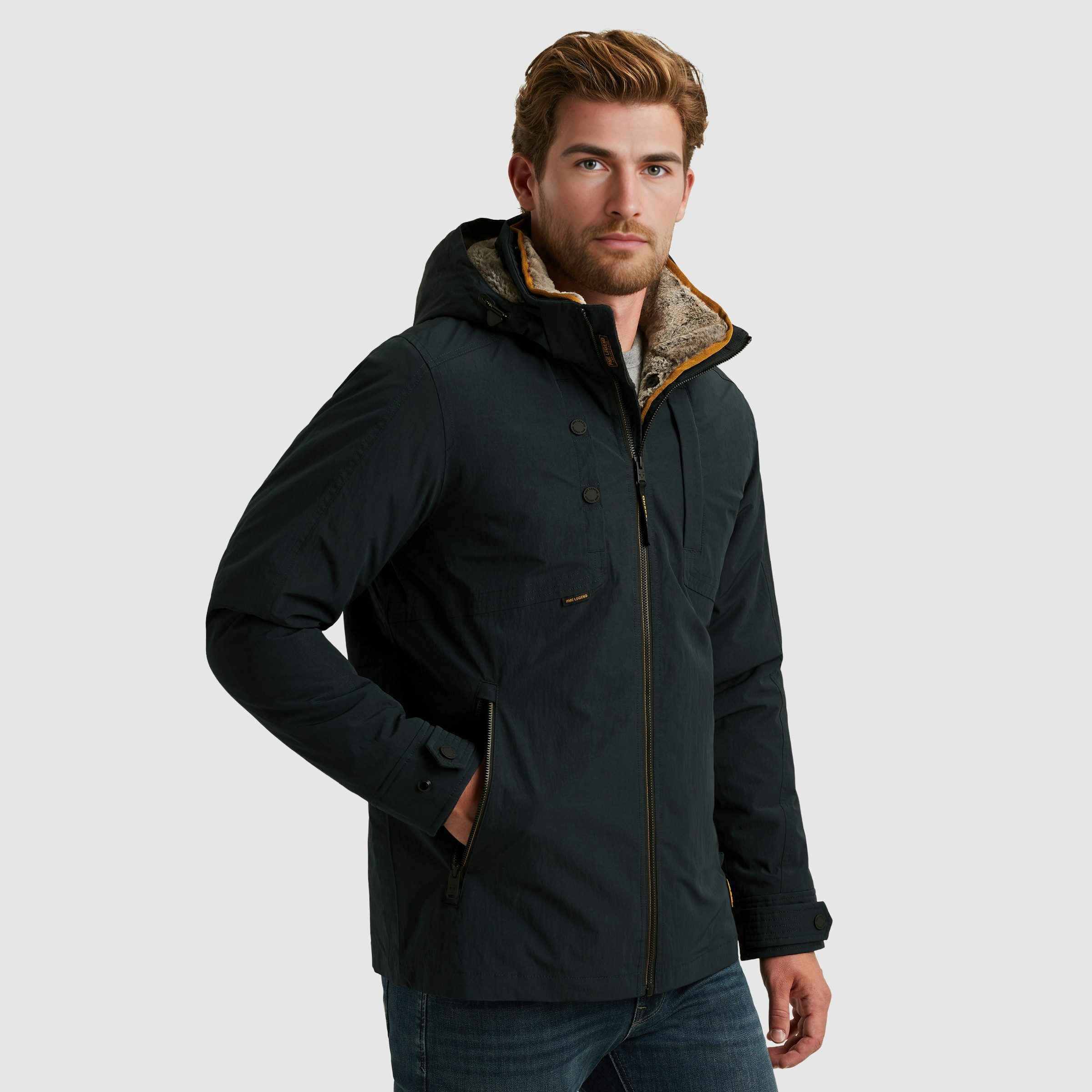 PME LEGEND Winterjacke Herausnehmbares Fellimitat günstig online kaufen