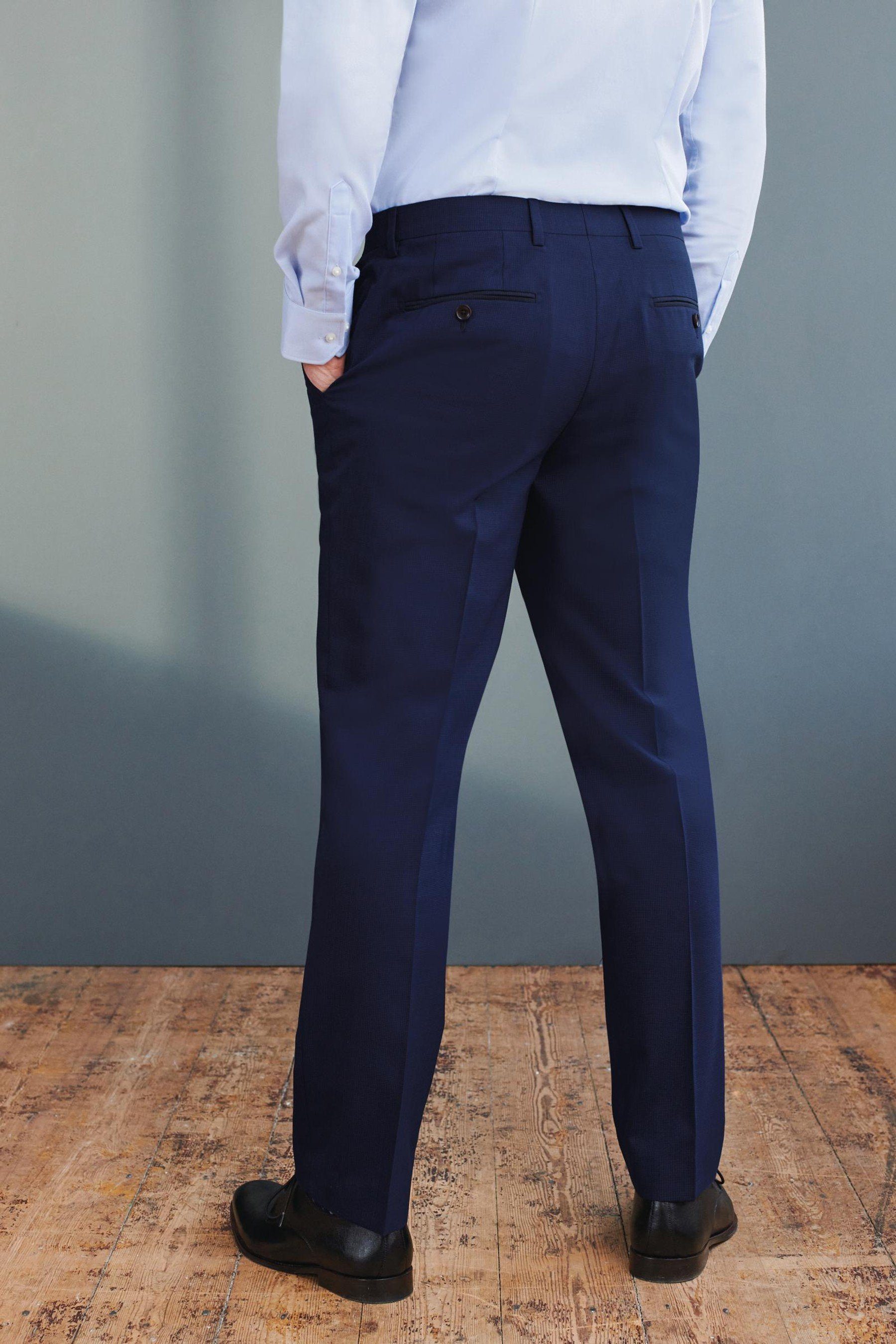 Anzughose Tailored Bright Fit (1-tlg) mit Wollanteil Anzughose Next Signature Blue