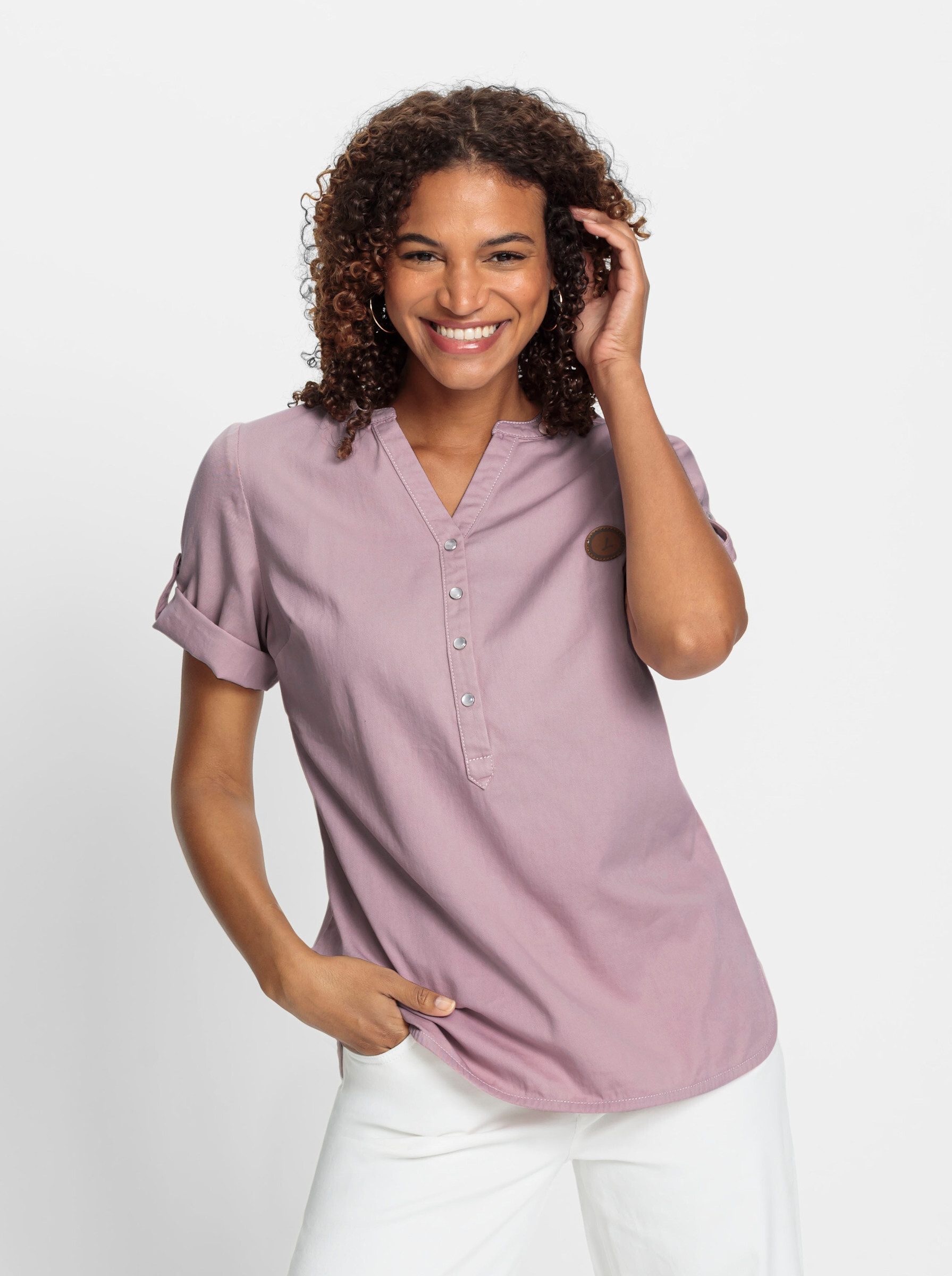 Klassische Bluse Jeanstunika