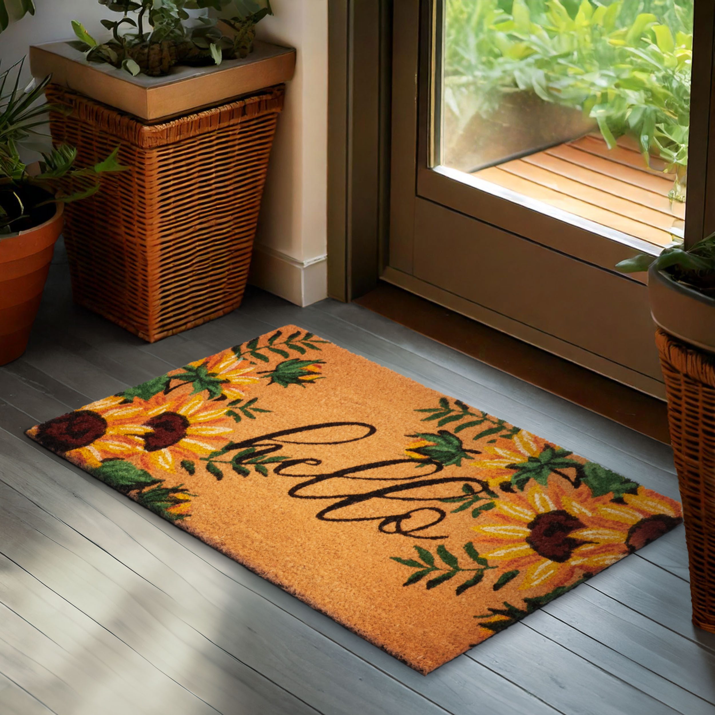 BRUBAKER Fußmatte Blumen und Pflanzen - 45 x 75 cm Schmutzfangmatte - Kokos günstig online kaufen