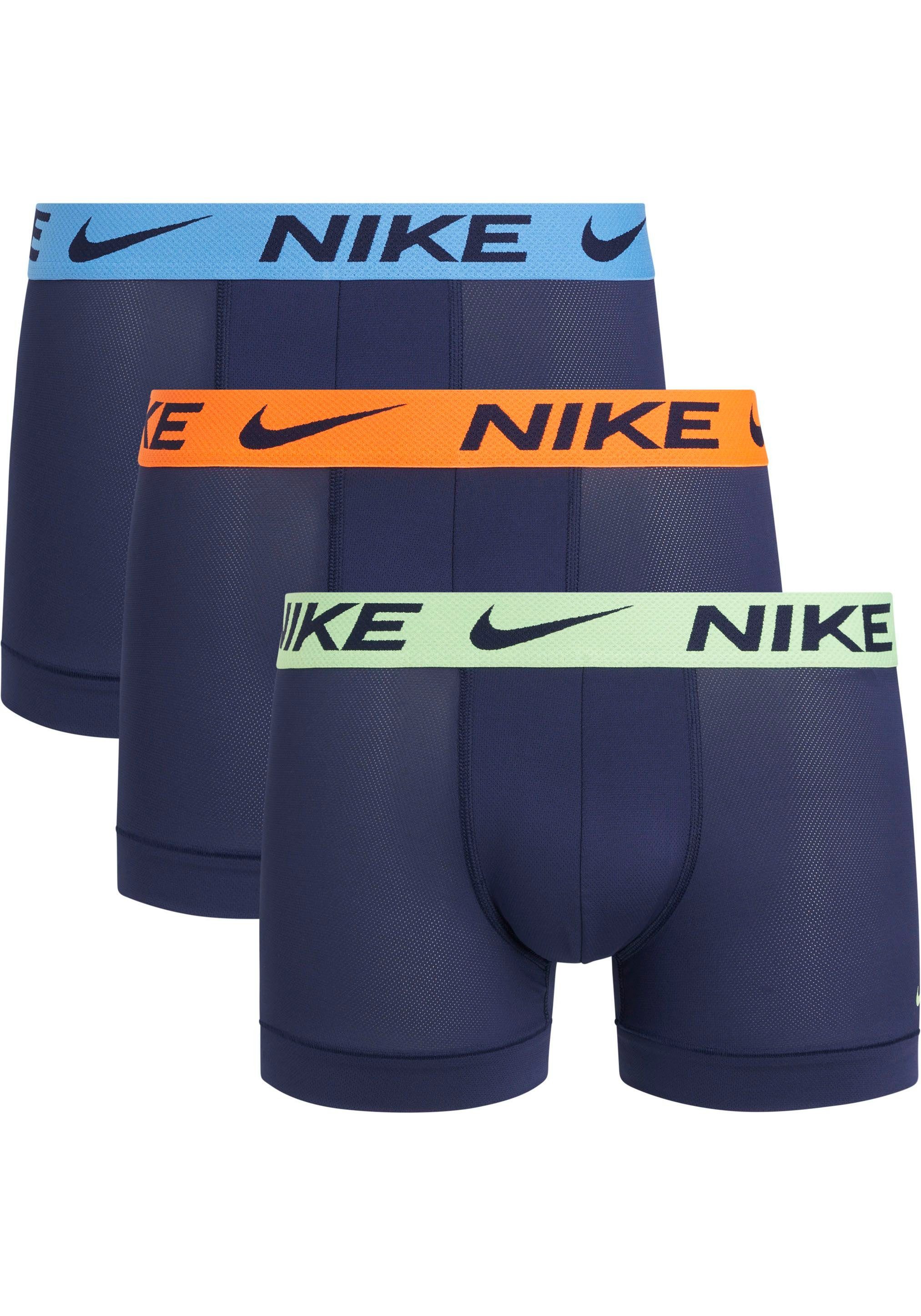 NIKE Underwear Trunk TRUNK 3PK (Packung, 3er-Pack) mit NIKE Logo-Elastikbund (3 Stück) blau | 