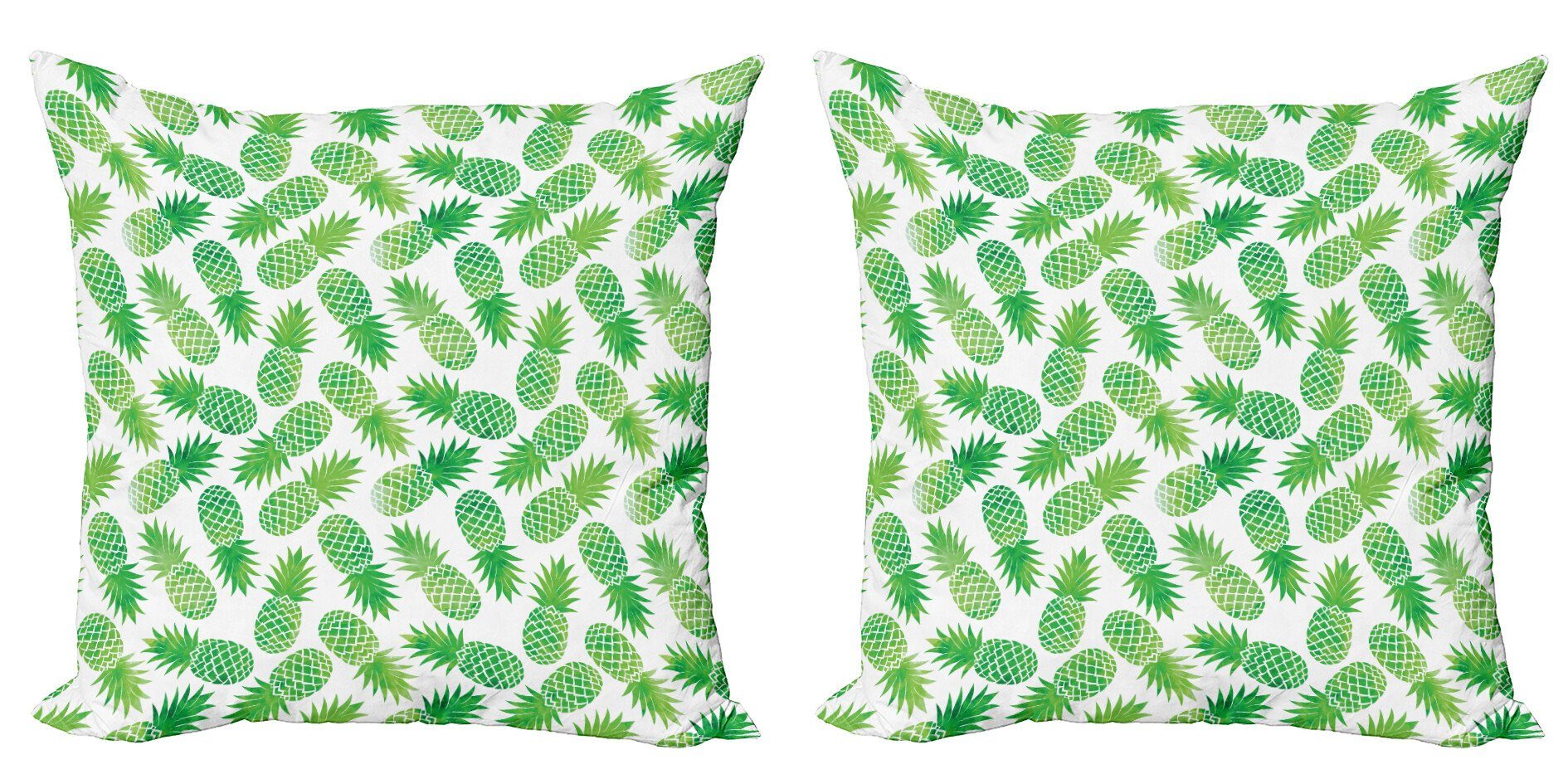 (2 Digitaldruck, Abakuhaus Grün Doppelseitiger Accent Kissenbezüge Modern Ananas-Muster Exotische Stück),