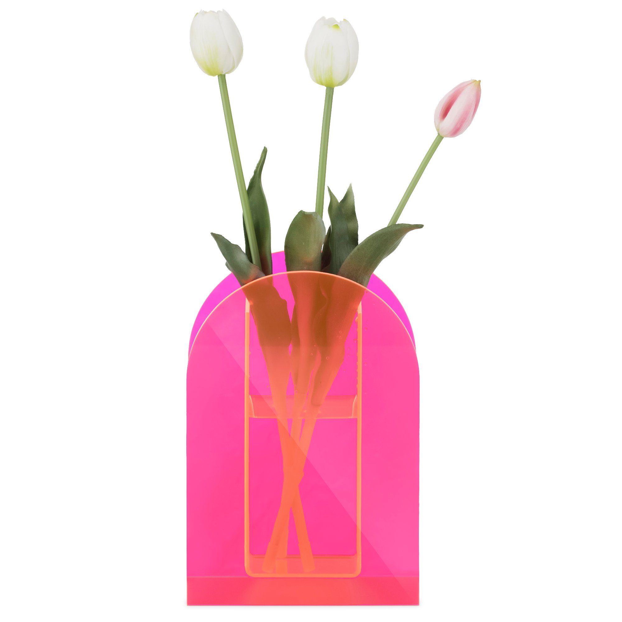 Navaris Dekovase Acryl Vase pink - transparente Blumenvase aus Acrylglas - Deko Rosa