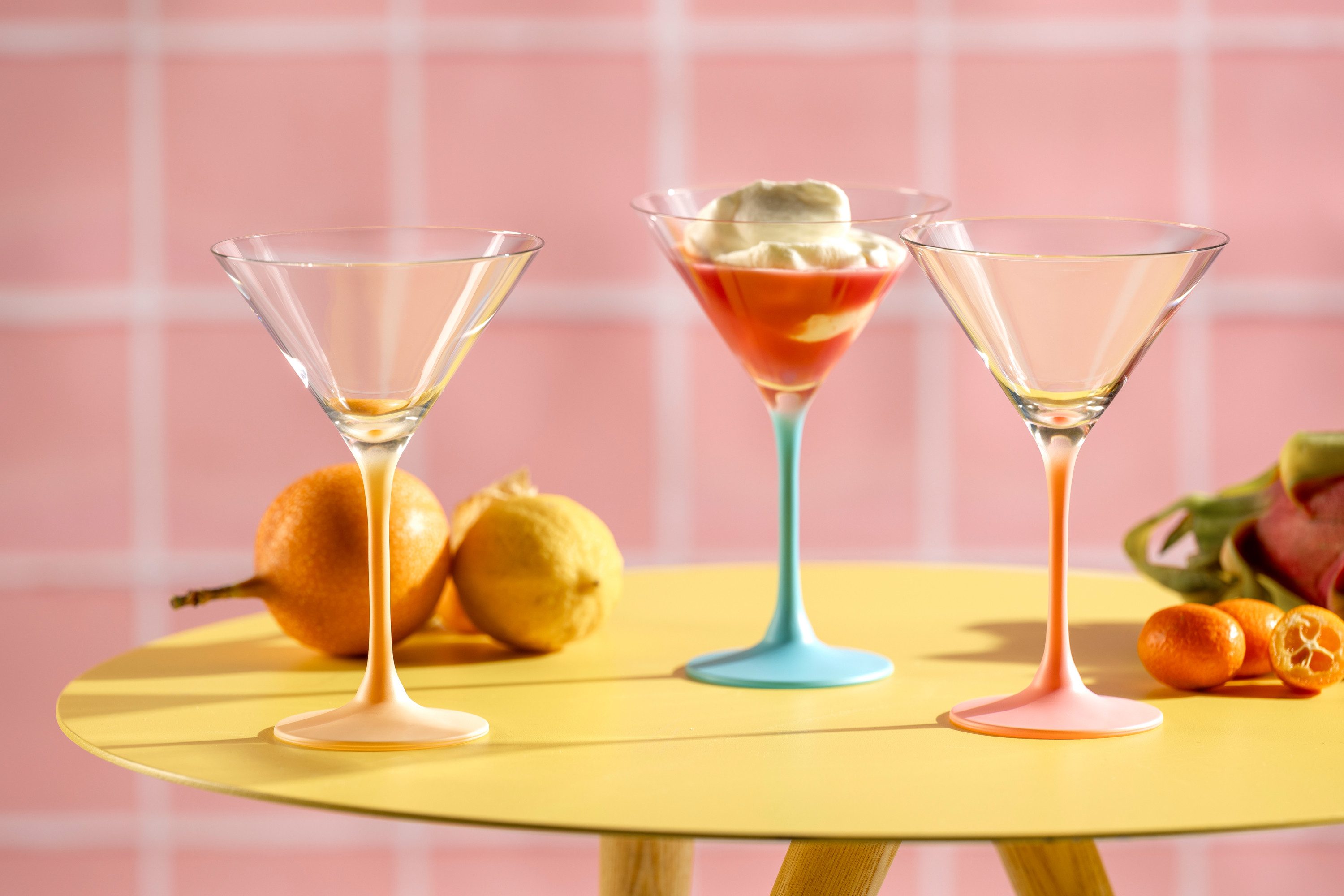 LEONARDO Cocktailglas BRERA, 230 ml, farbig sortiert, Cocktailschale, 6er-Set, 6-tlg., Glas, spülmaschinengeeignet