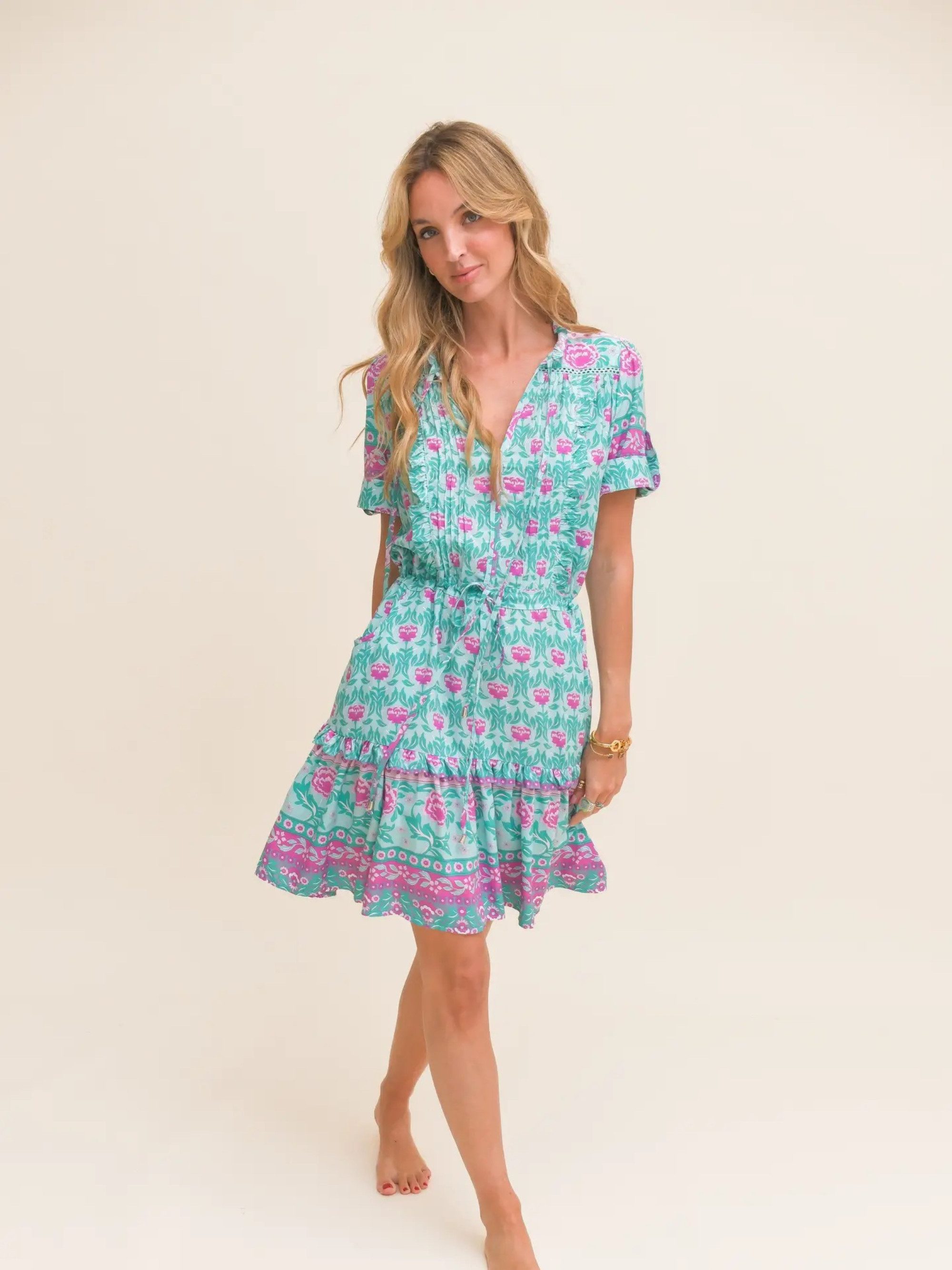 ANNIS Fashion & Accessoires Sommerkleid "OCEAN FLOWER" v. Jaase (1-tlg) Viskose, sommerlicher Print