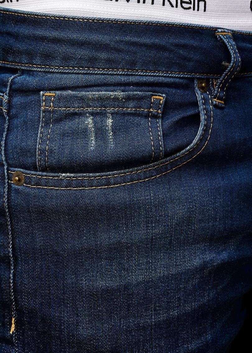 OneRedox Straight-Jeans Bootcut, Blue 607 600JS Designerjeans (Jeanshose Freizeit Business Used Deep Casual 1-tlg)