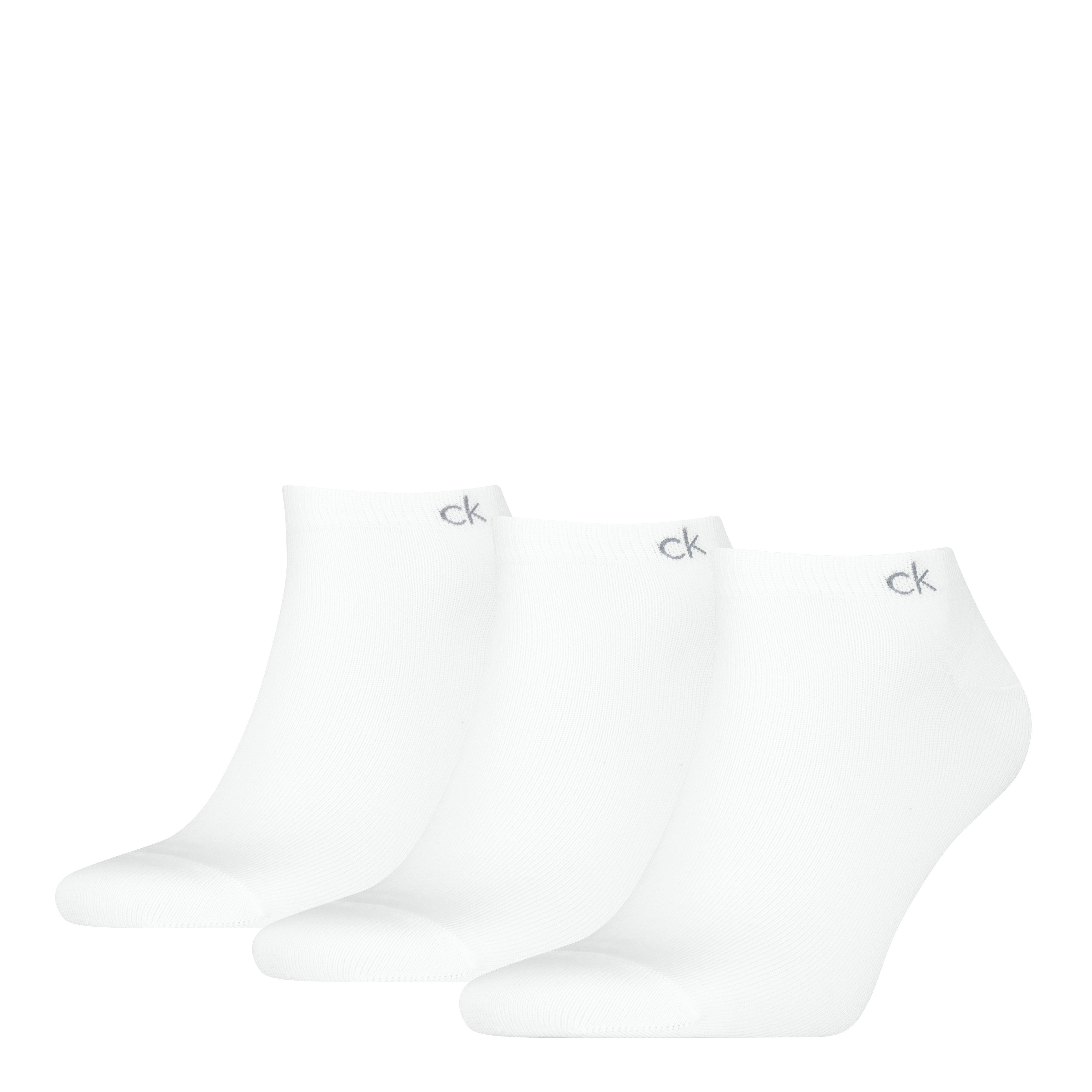 Calvin Klein Sneakersocken CK MEN SNEAKER 3P (3 Paar) mit kleinem Rippenbündchen, Cotton-Mix, elastisch