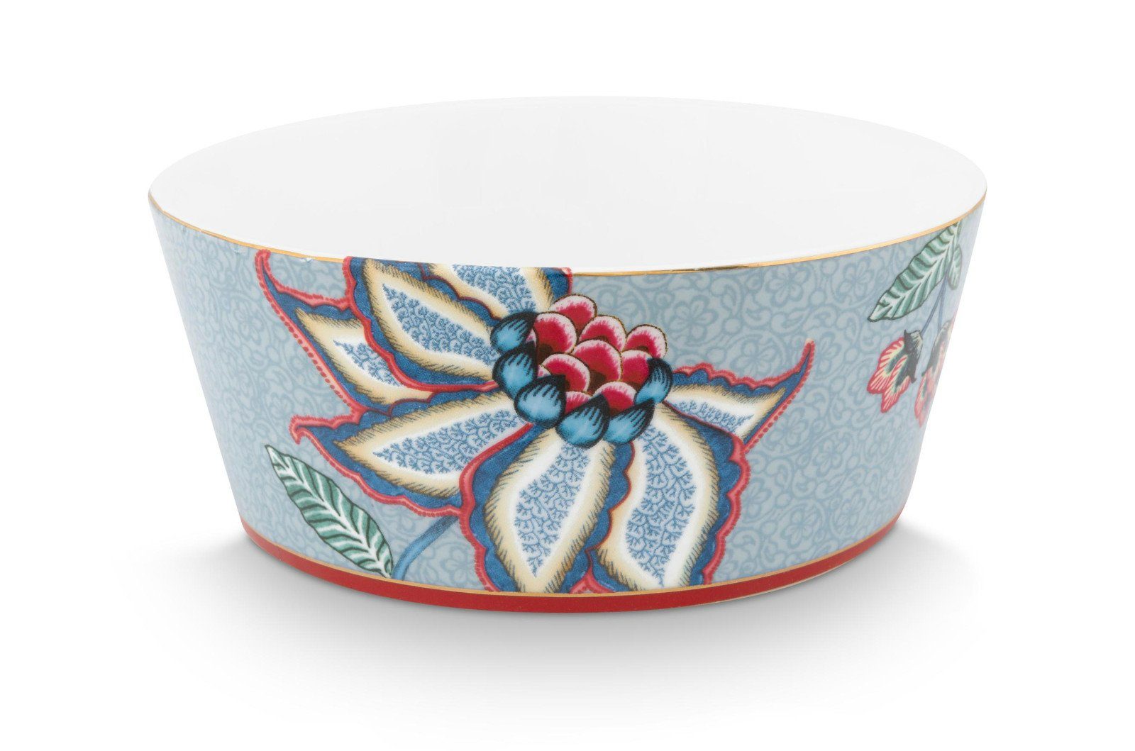 PiP Studio Schale Flower Festival Oriental Geschenkset Schalen und Essstäbchen blau 15cm, Porzellan, (Bowls), Giftset Bowls 15cm & Chopsticks Oriental Flower Festival Blu