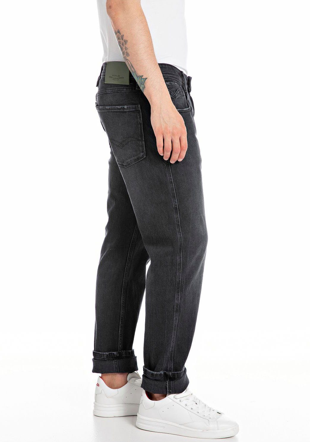 Replay Herren Jeans Anbass – Slim-Fit Mit Stretch & Recyceltem Material – Nachhaltige Denim-Jeans