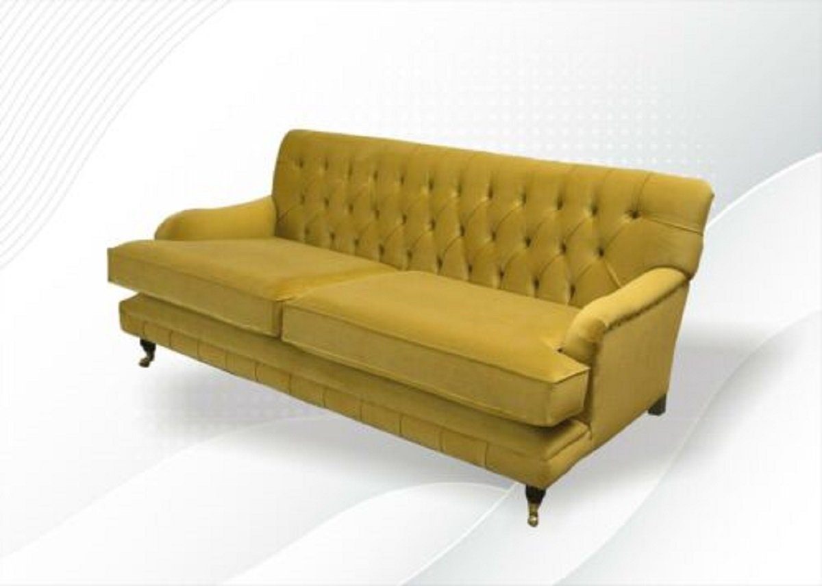 luxus Polstermöbel Chesterfield Gelber Chesterfield-Sofa Made JVmoebel 2-Sitzer in Couch Sofa Europe Neu,
