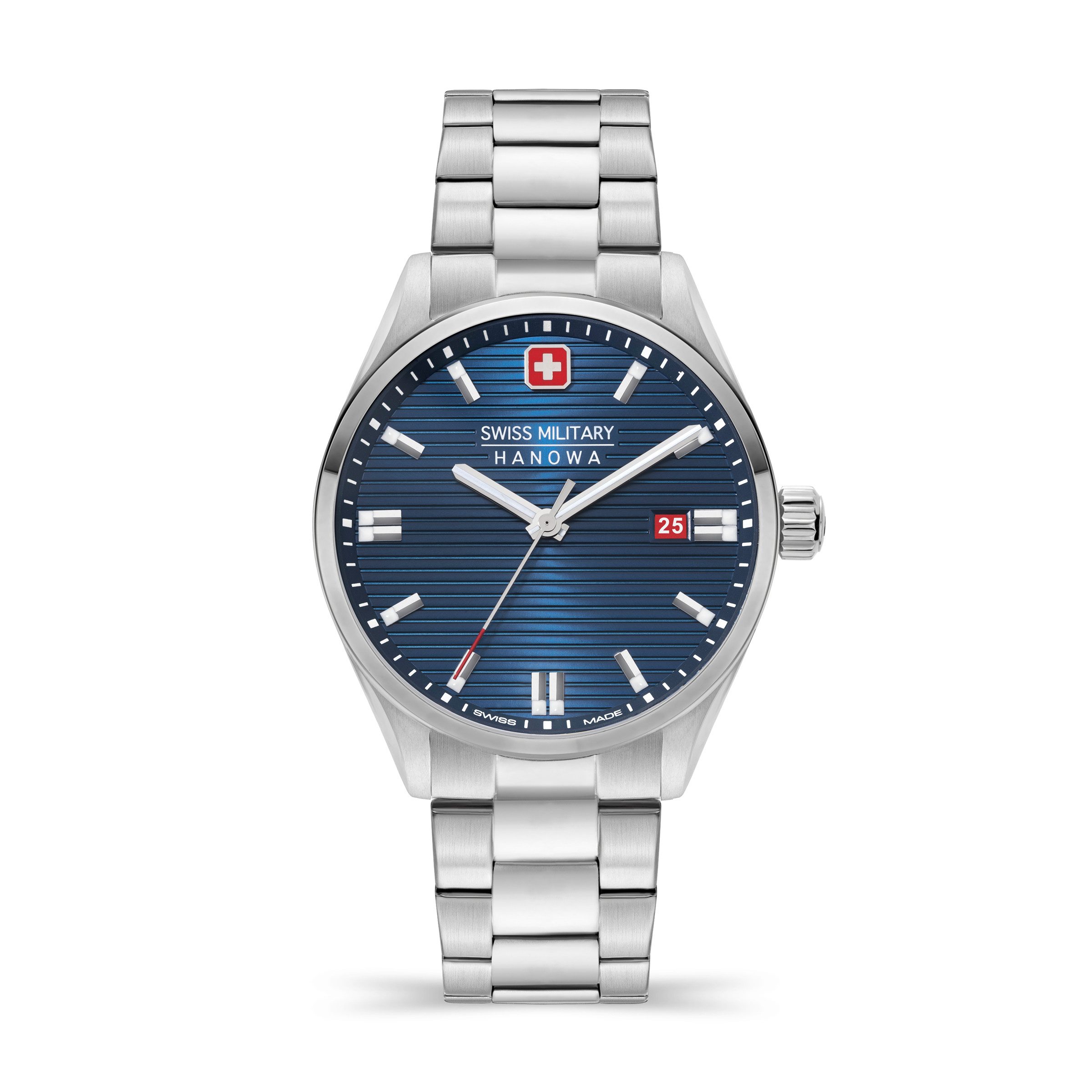 Swiss Military Hanowa Quarzuhr Roadrunner SMWGH2200102, Armbanduhr, Herrenuhr, Swiss Made, Edelstahlarmband, analog, Tag