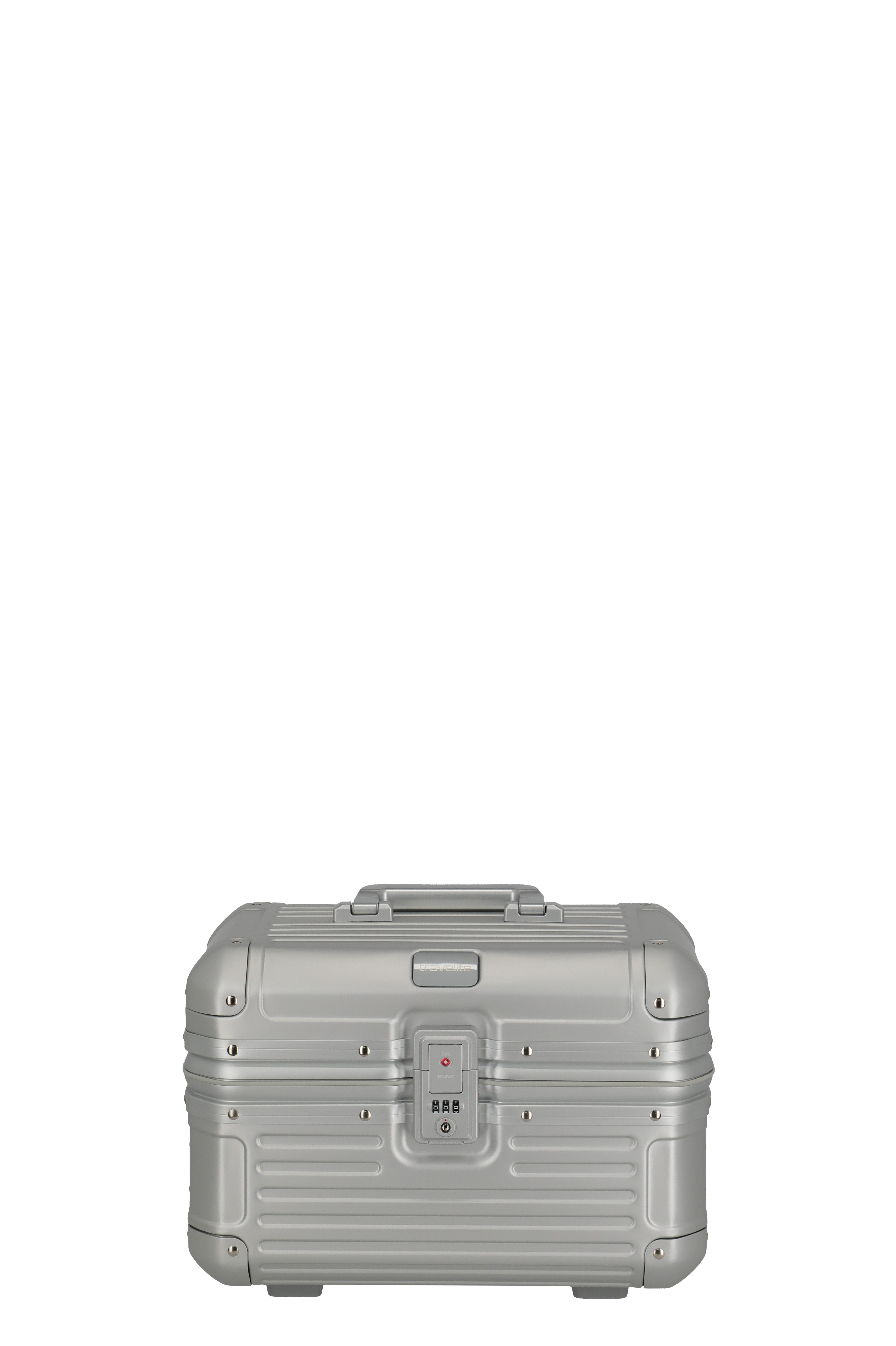 travelite Beautycase NEXT Kosmetikkoffer Aluminium, Kosmetikkoffer mit herausnehmbarem Inlay und TSA-Schloss
