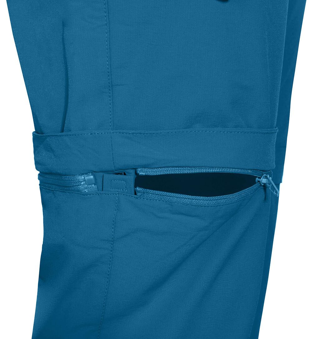 Bergson Outdoorhose VIDAA COMFORT Zipp Off (slim) Damen Wanderhose, leicht strapazierfähig, Kurzgrößen, Saphir blau