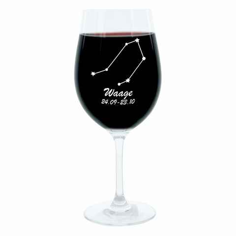 LEONARDO Weinglas Sternbild Waage, Glas, lasergraviert