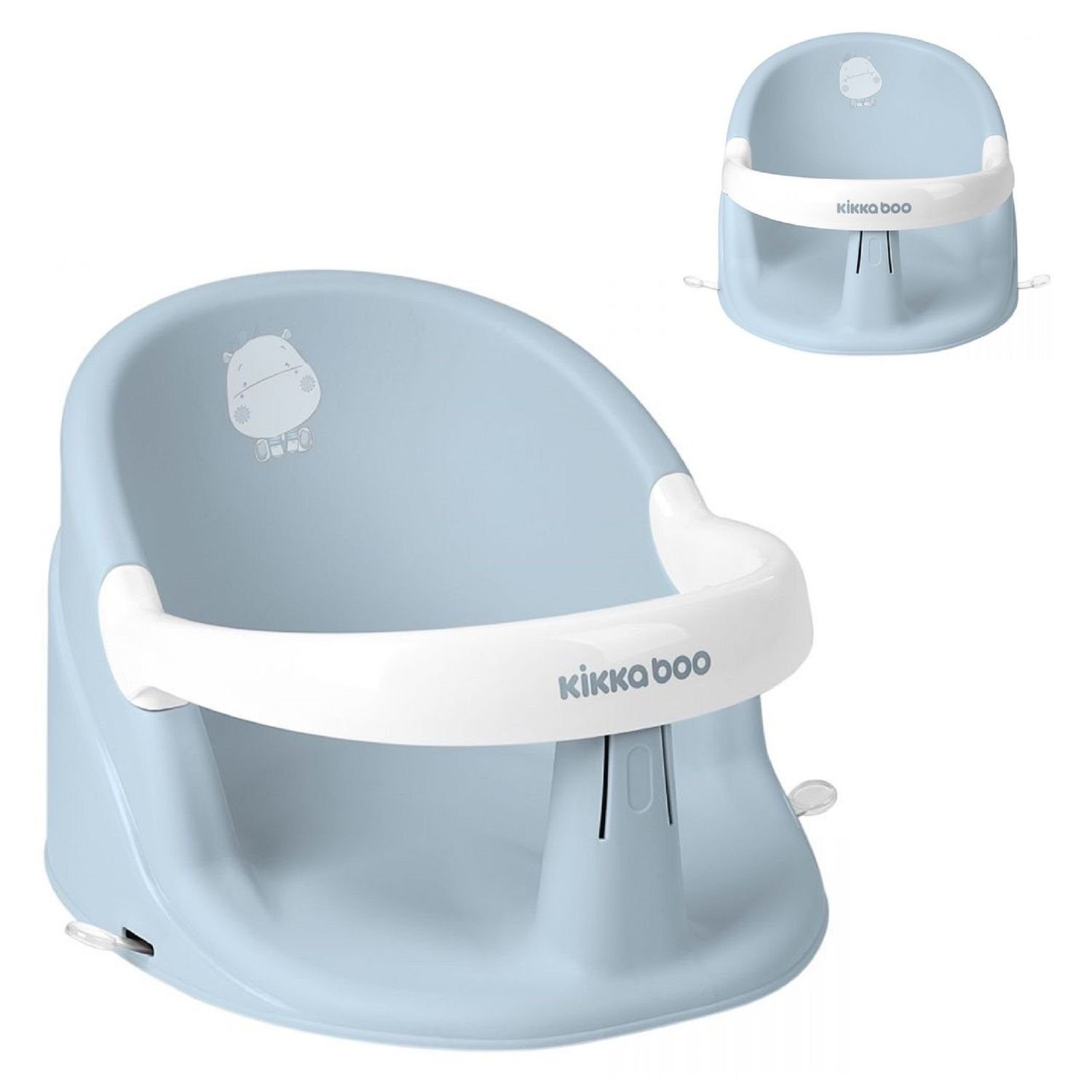 Kikkaboo Badesitz Baby Badewannensitz Hippo, rutschfest ergonomische Form Bügel abnehmbar