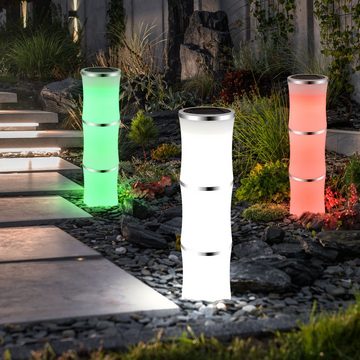 etc-shop LED Solarleuchte, LED-Leuchtmittel fest verbaut, Tageslichtweiß, LED Solarlampe Gartendeko Außenleuchte Erdspieß Gartenlampe