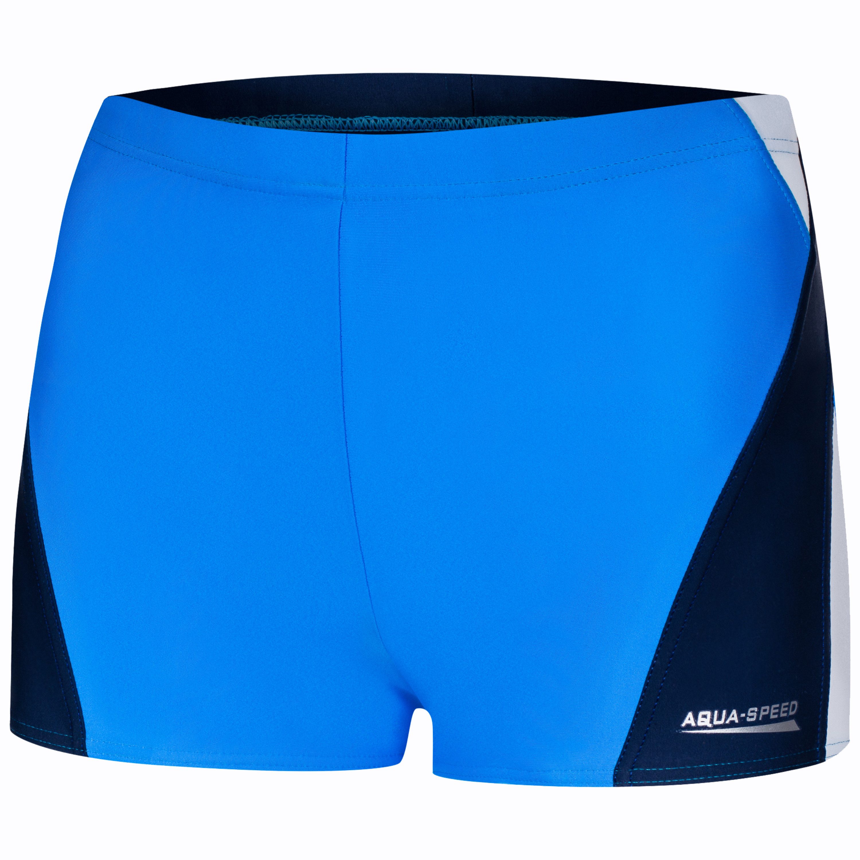 Aqua Speed Badehose für Herren Alex Schwimmshorts kurz UV Schutz Blau Weiß Navy S (Ideal für sportliches Bahnenschwimmen im Schwimmbecken) UV Schutz Material für Outdoor Schwimmen geeignet