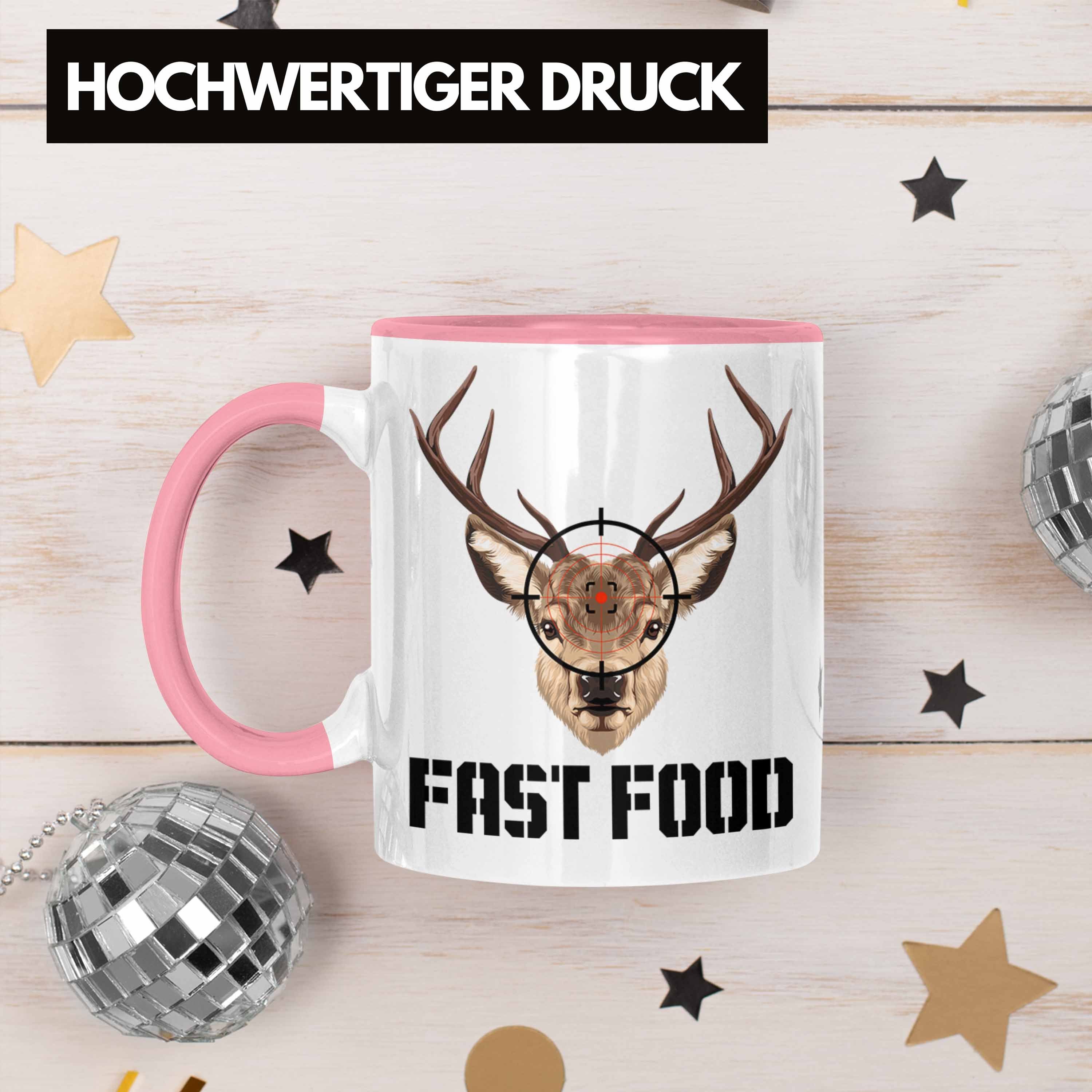 Lustige Jagen Rosa Food" Geschenkidee "Fast für Ges Trendation Jäger Spruch Tasse Tasse Jagd