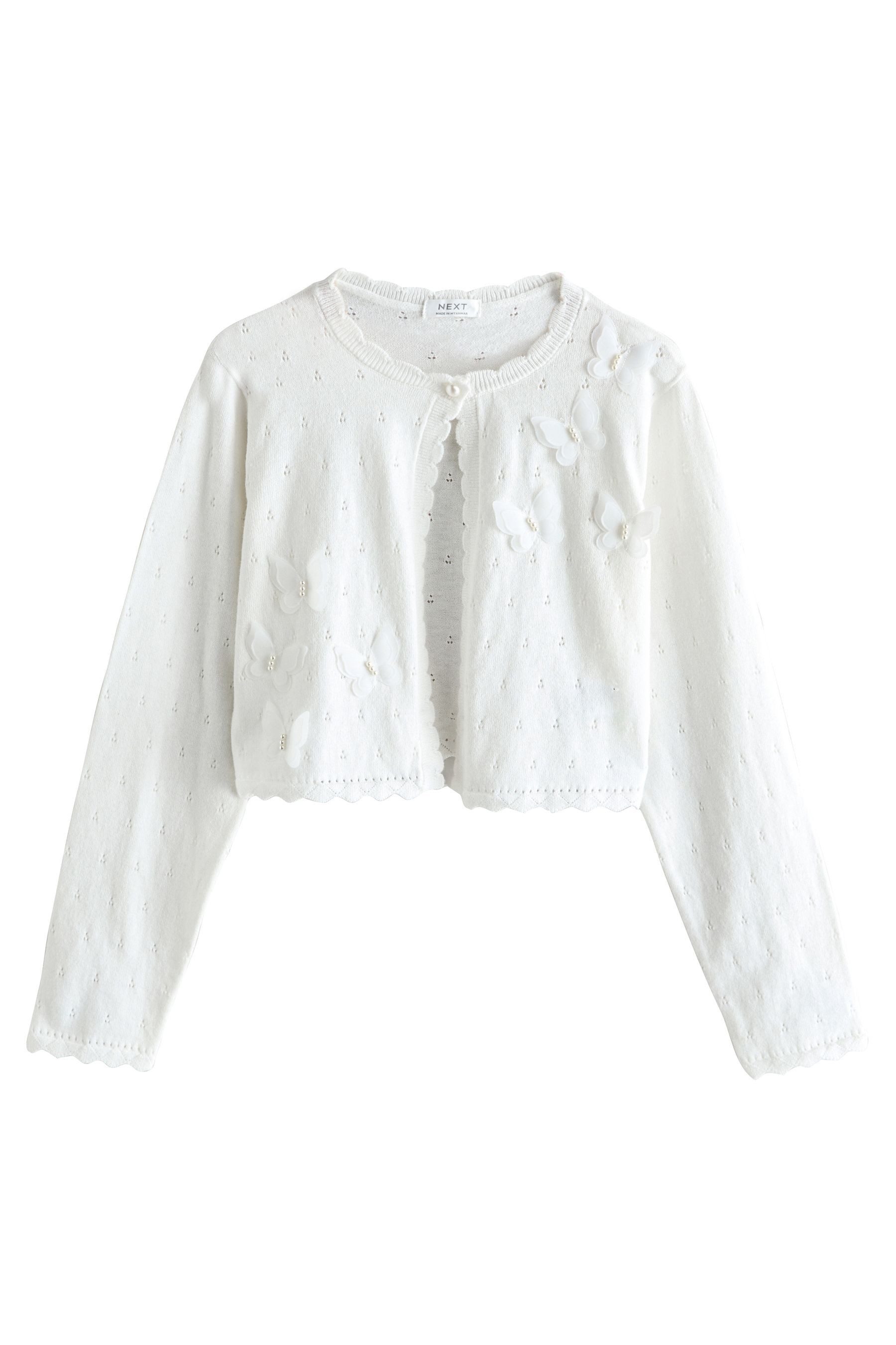 Next Strickjacke Eleganter Bolero mit Schmetterling (1-tlg)