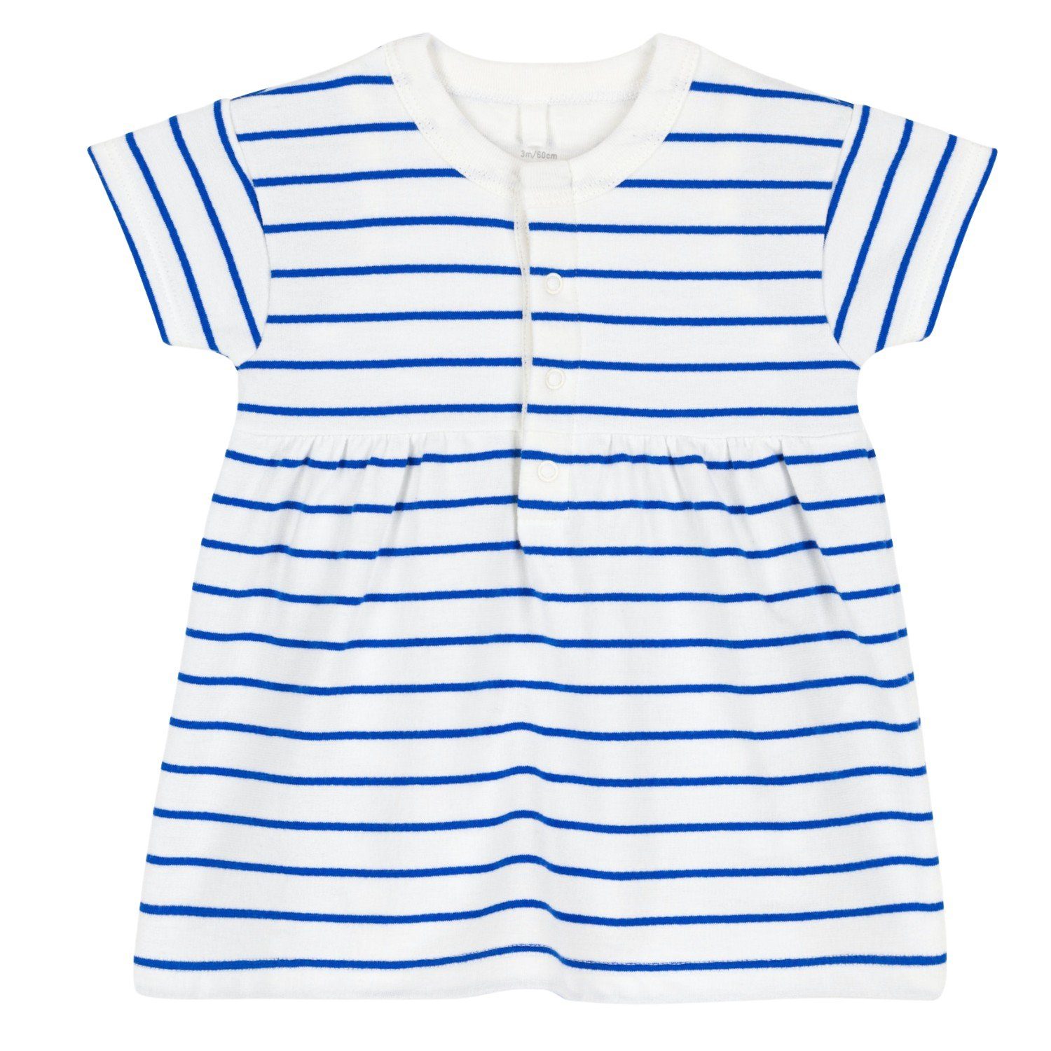 Petit Bateau Bodykleid Petit Bateau blau Babykleid Bodykleid Body weiß