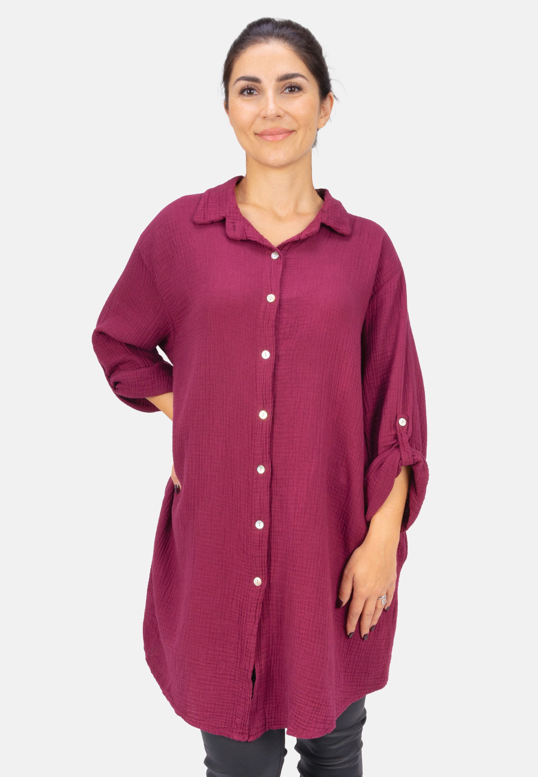 Seasons of April Hemdbluse Oversized Musselinbluse günstig online kaufen